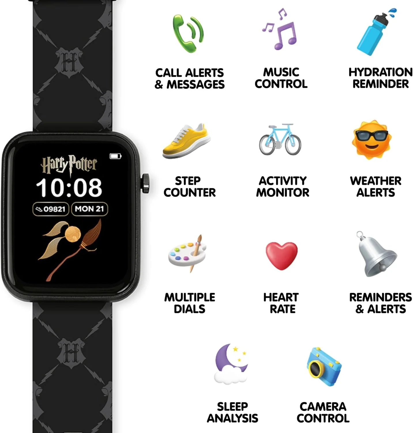 Accutime Harry Potter Kids Black Printed Strap Interactive Smart Watch - Image 3