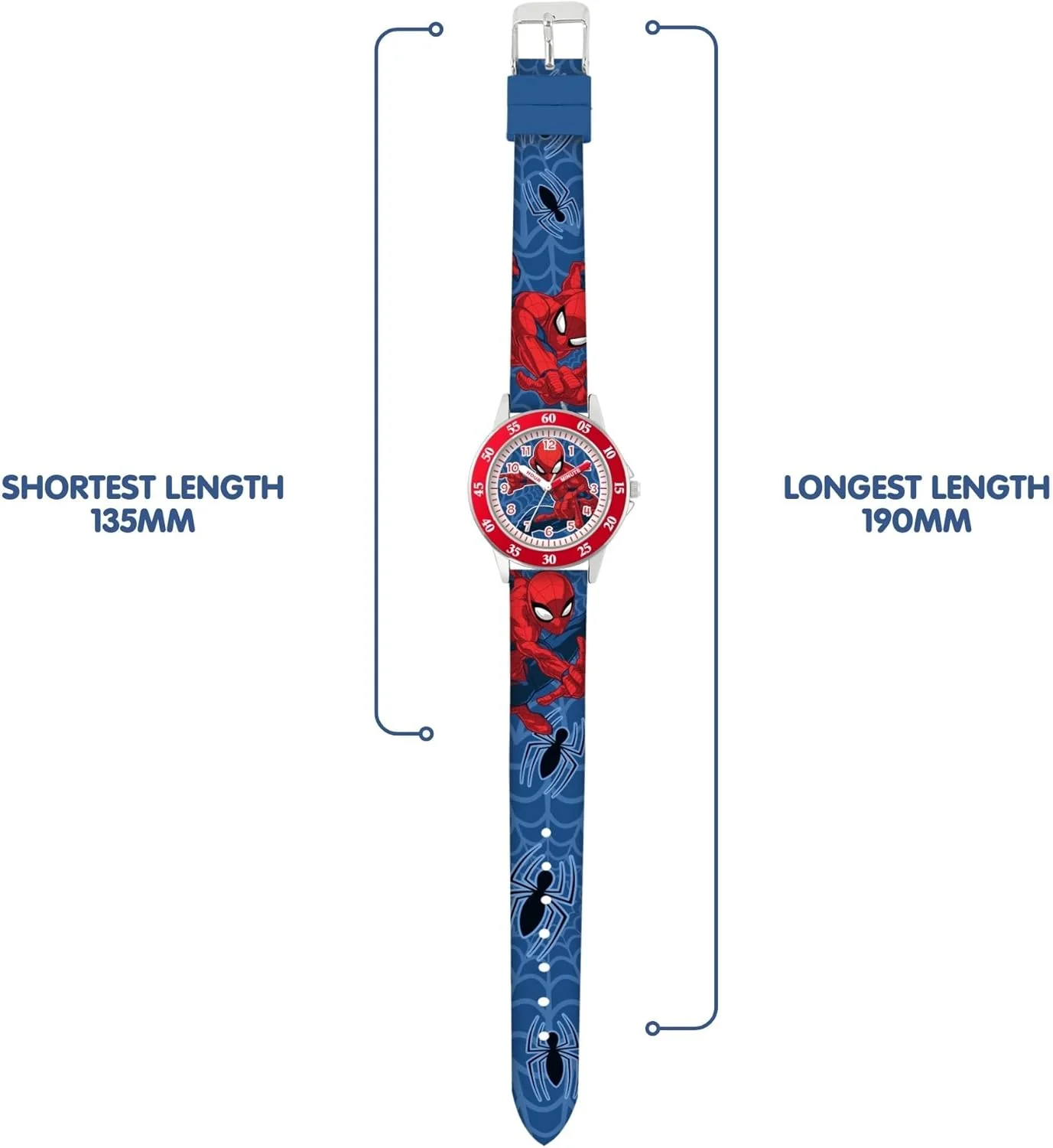 Spiderman Dial Quartz Watch with Silicone Character Strap for Kids - Image 3