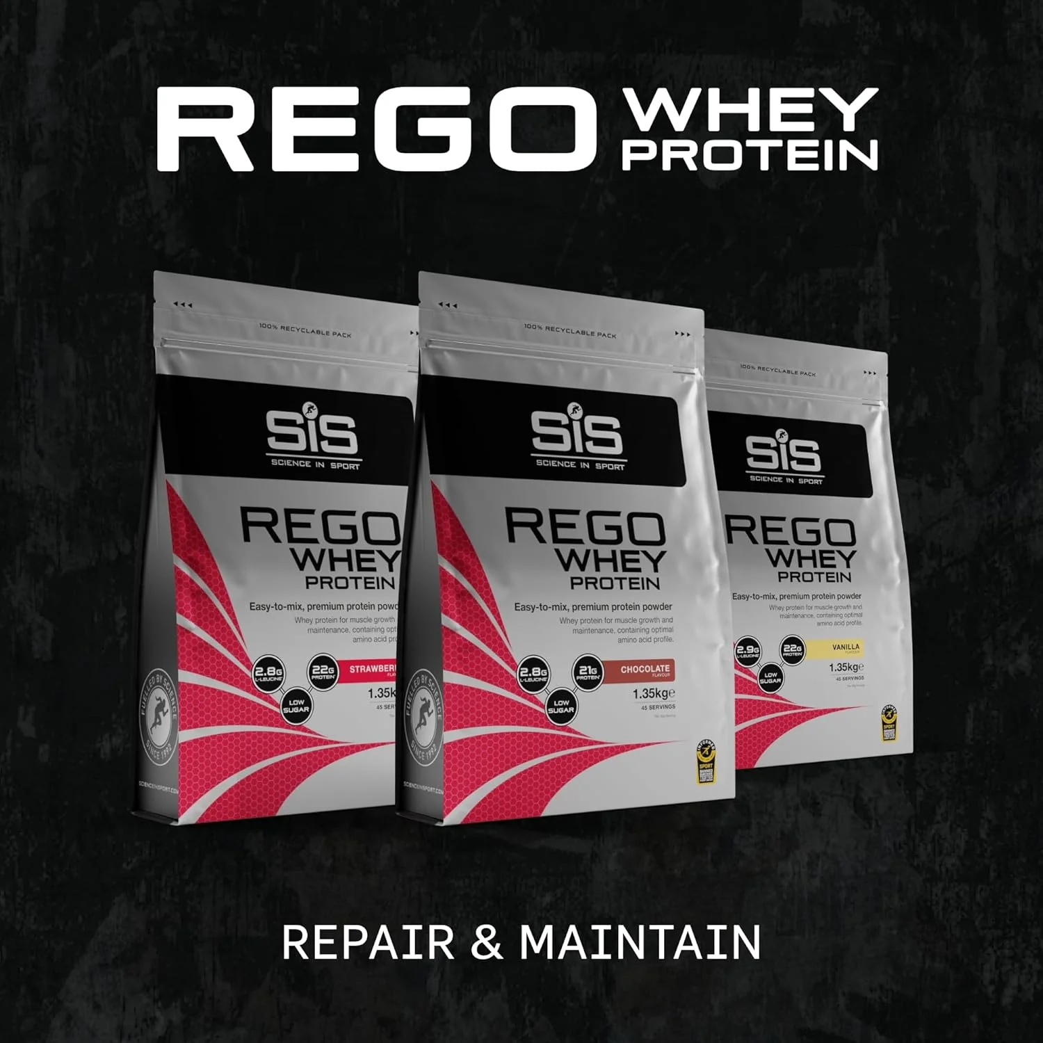 REGO Whey Protein Drink Powder - 450g - Strawberry - Image 5