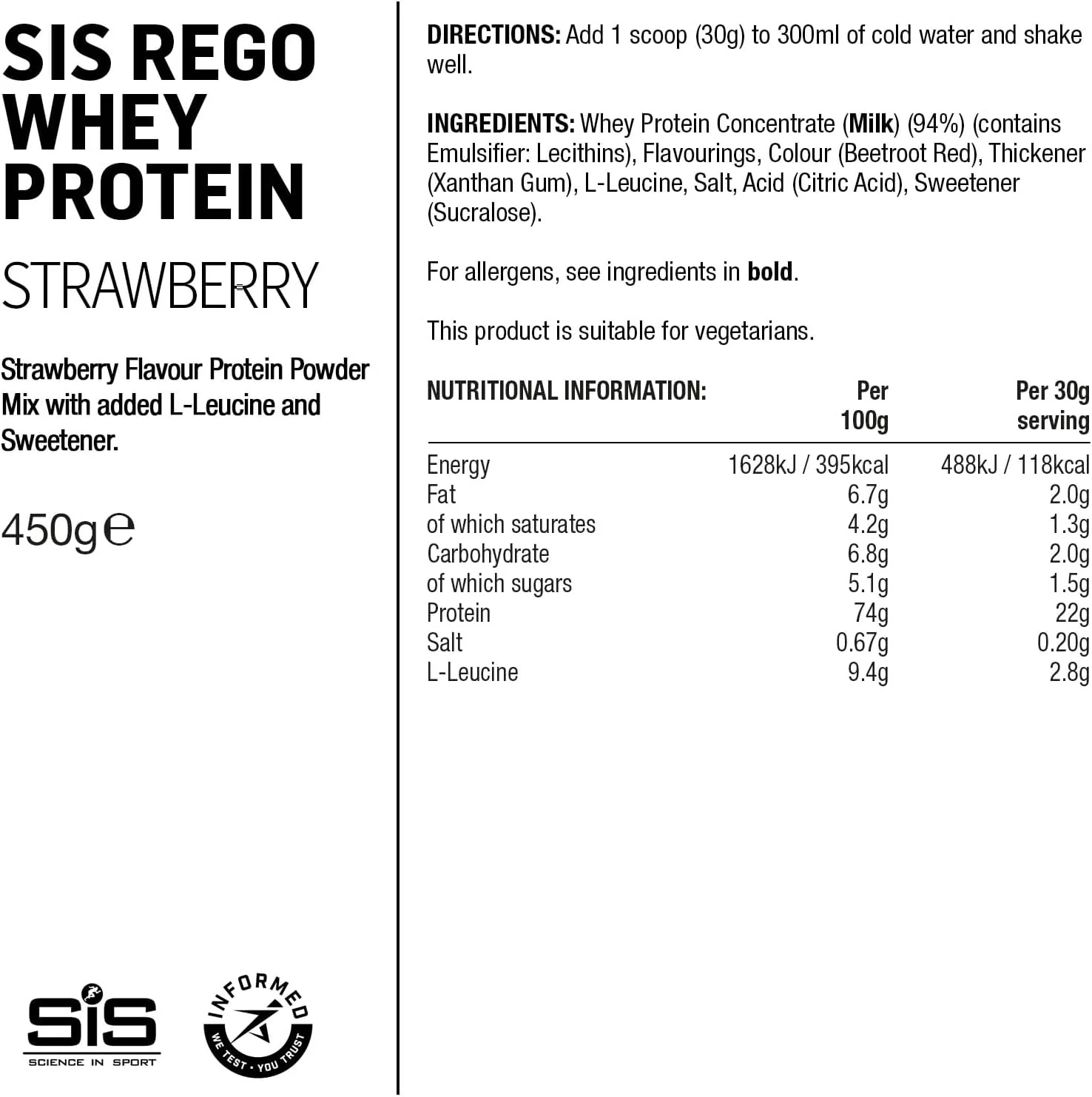 REGO Whey Protein Drink Powder - 450g - Strawberry - Image 6