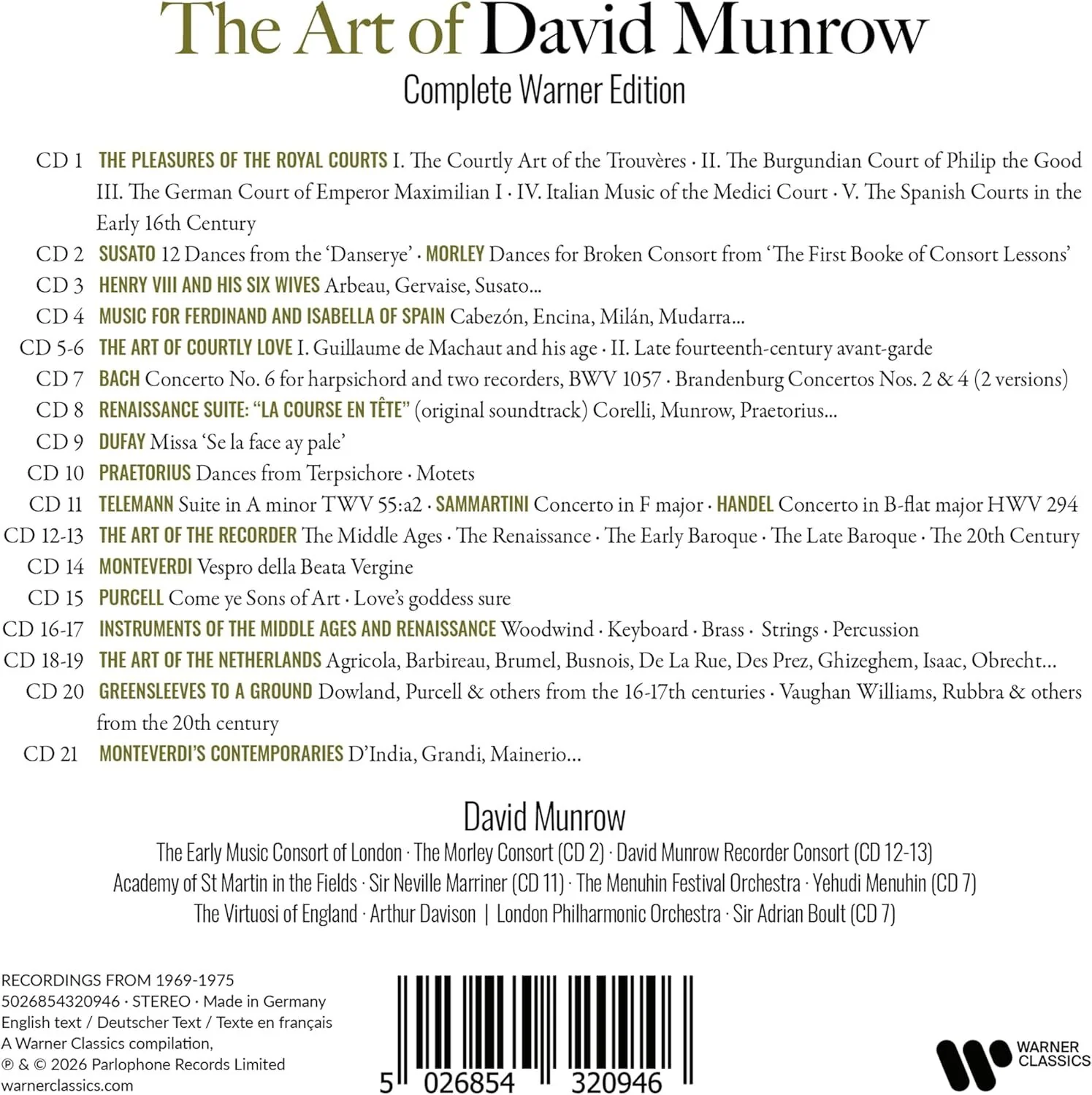 The Art of David Munrow: Complete Warner Edition - Image 2