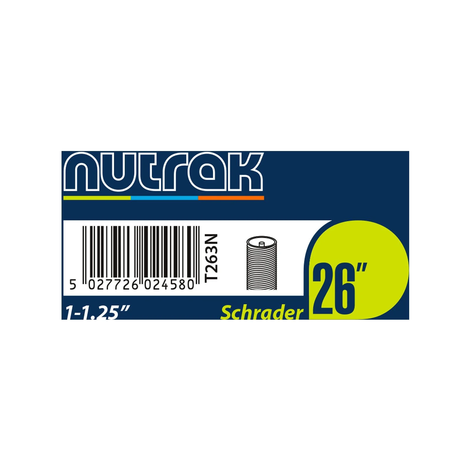 Nutrak 26 x 1 - 1.25 inch Schrader inner tube