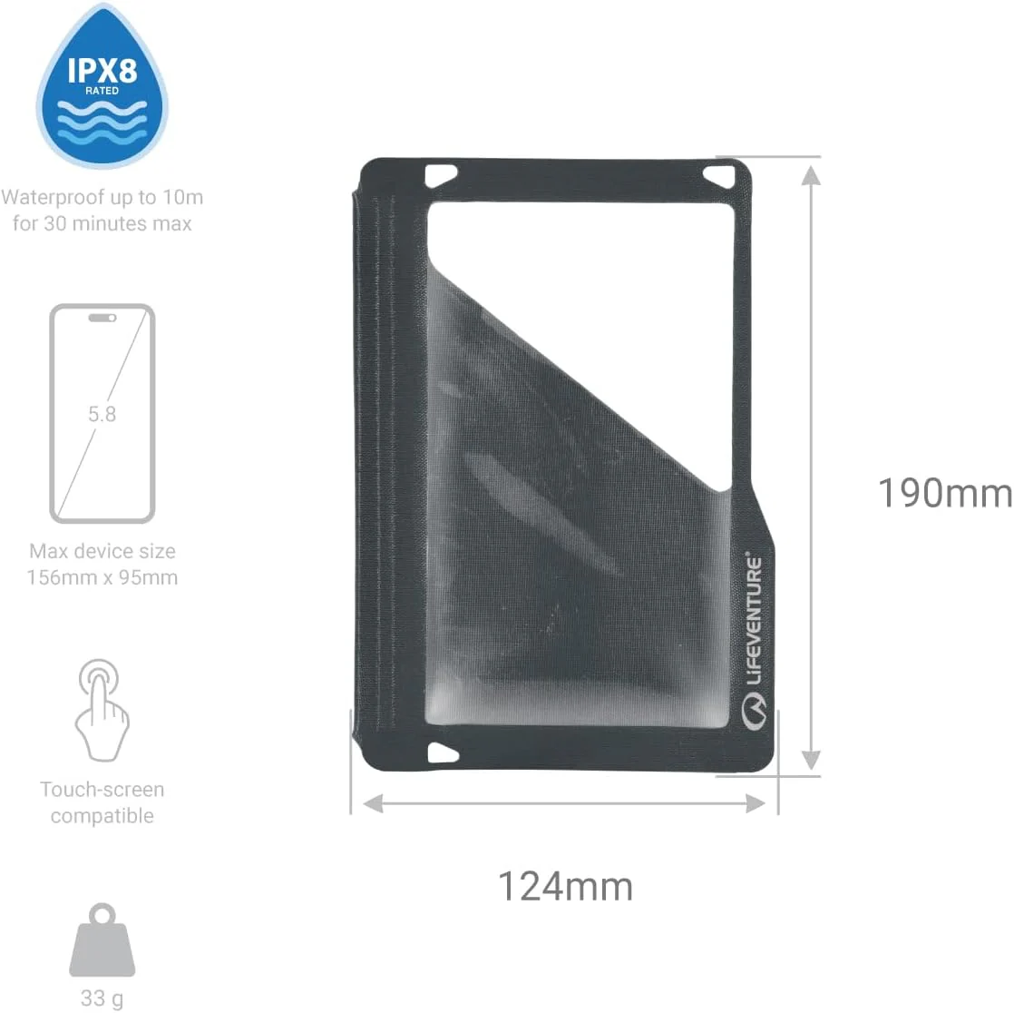 Lifeventure Waterproof Pouch Case Touch-Screen Compatible IPX7 Waterproof up to 1 metre for 30 minutes - Image 6