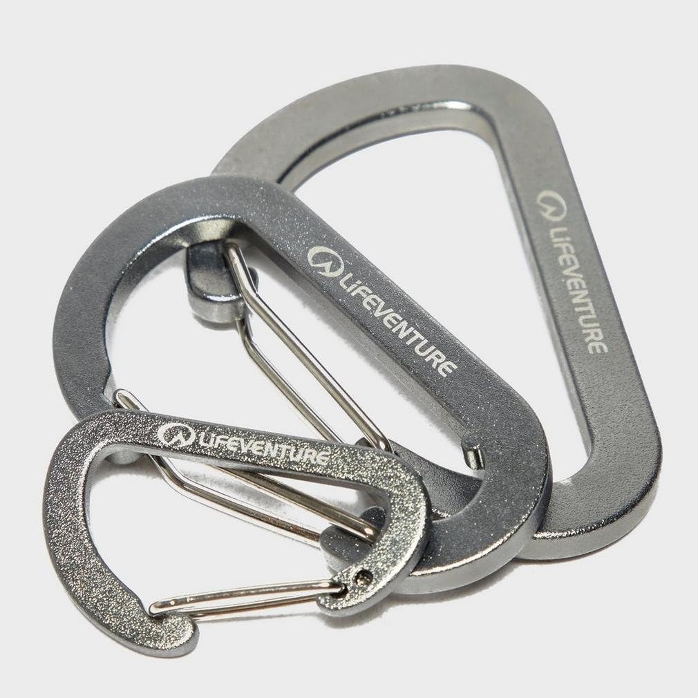 Lifeventure Ultralight Non-locking Karabiners (3-Pack), Aluminum Alloy Wiregate Fastening High Strength Key Rink Clip Hook - Image 3
