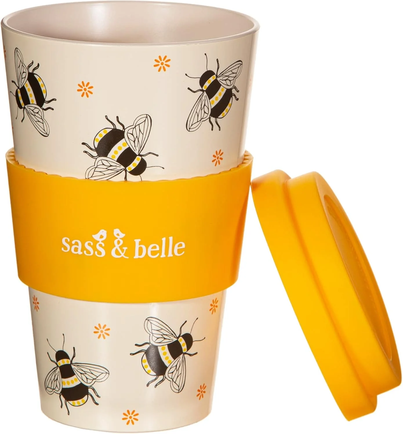 Sass & Belle Bee Travel Coffee Cup - Reusable Cup with Lid, Eco-Friendly Coffee Mug, Lightweight for Hot Drinks – Travel Mug for Work or Home – Fun Gift by Sass and Belle - Image 3