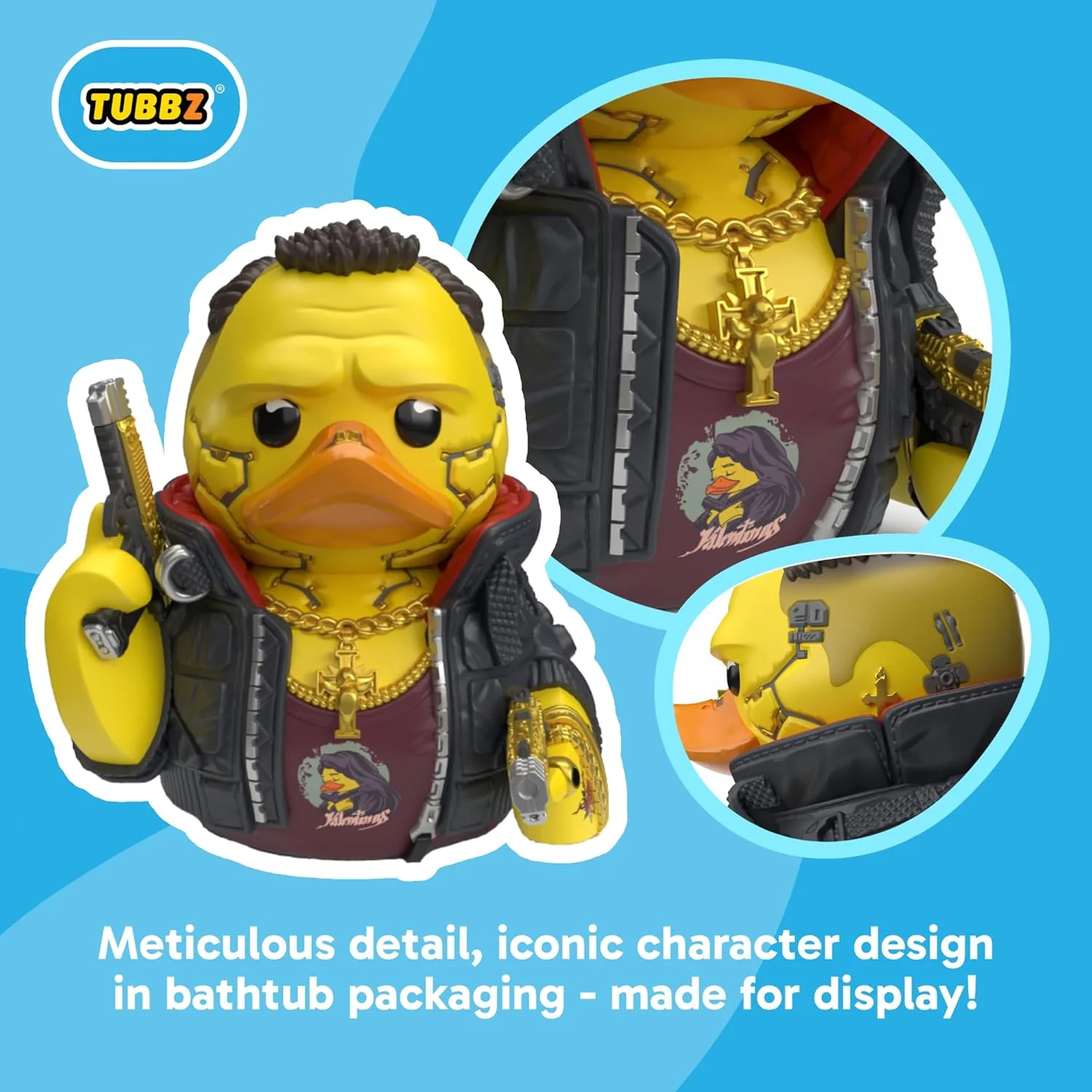 TUBBZ First Edition: Cyberpunk 2077 - Jackie Welles Cosplaying Rubber Duck Vinyl Figure - Image 6