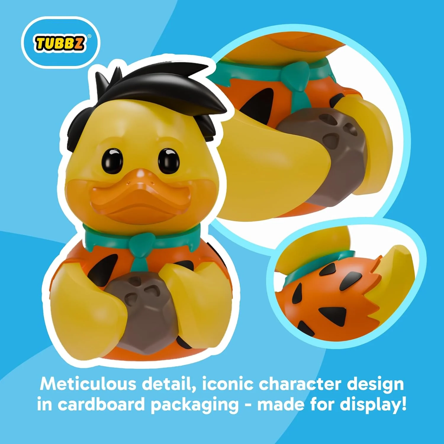 TUBBZ Boxed Edition: Flintstones - Fred Flintstone Cosplaying Rubber Duck Vinyl Figure – Official Collectible for Fans of Flintstones - Image 4