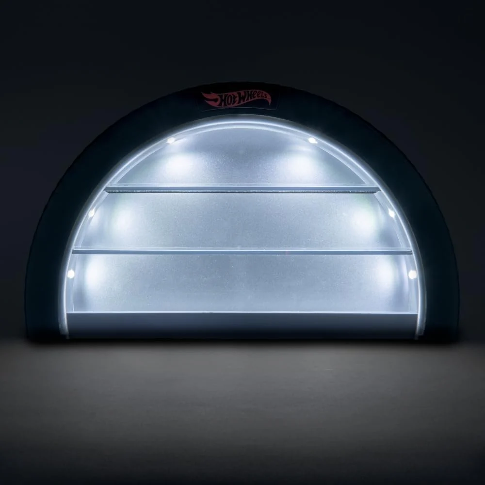 Hot Wheels Display Case Light - Officially Licensed Mattel Merchandise, Light Up Case Holds 8 Cars, Wheel Shaped Wall Moutable or Freestanding, Gift for Collectors - Image 5