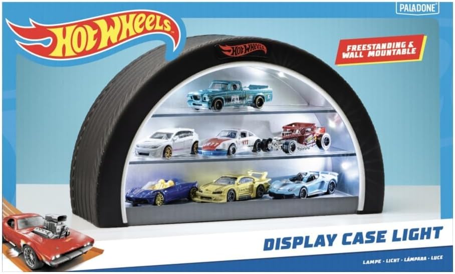 Hot Wheels Display Case Light - Officially Licensed Mattel Merchandise, Light Up Case Holds 8 Cars, Wheel Shaped Wall Moutable or Freestanding, Gift for Collectors - Image 6