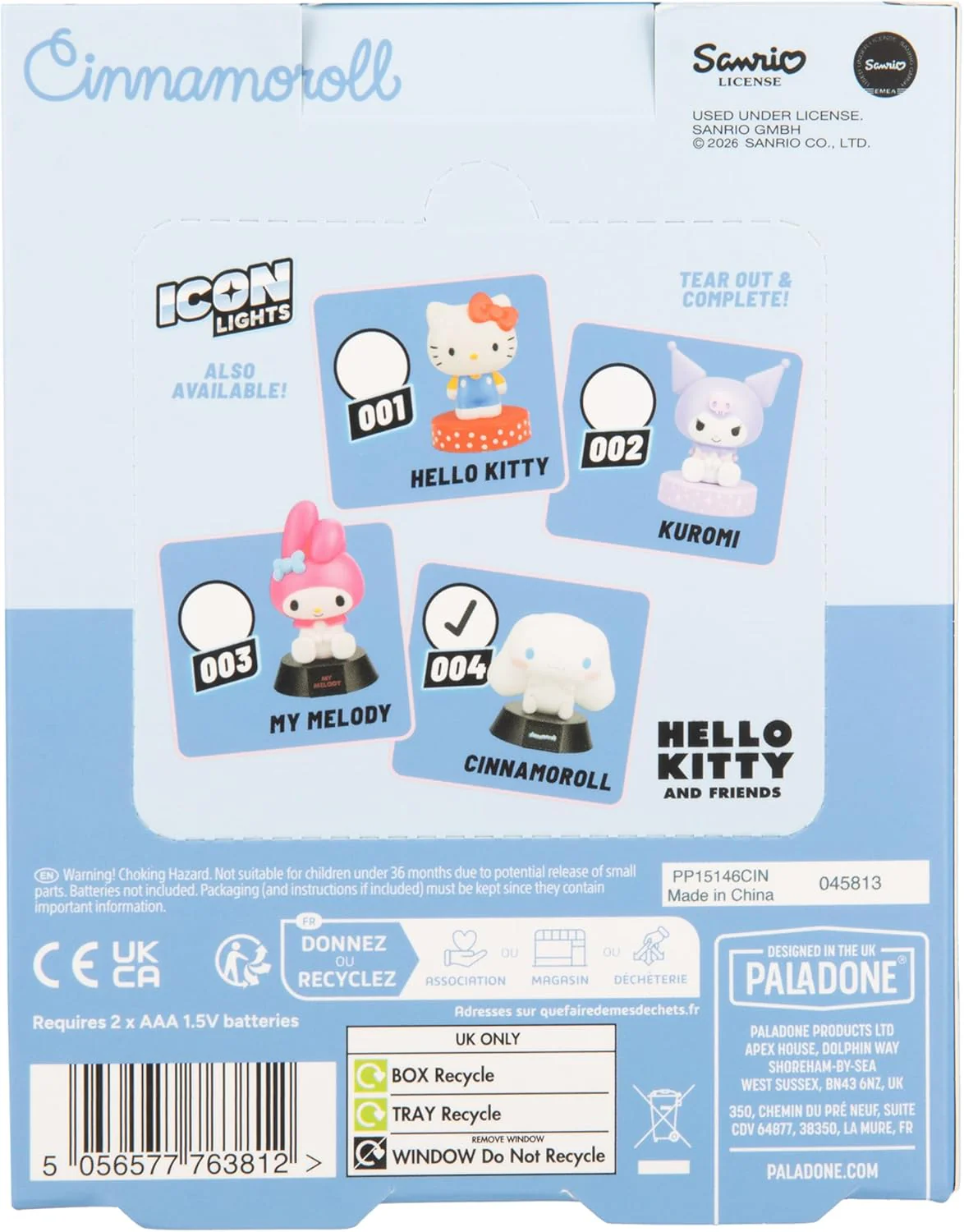 Paladone Sanrio Cinnamoroll Icon Light, 9cm Kawaii Figurine Lamp, AAA Battery Powered, Officially Licensed - Image 4
