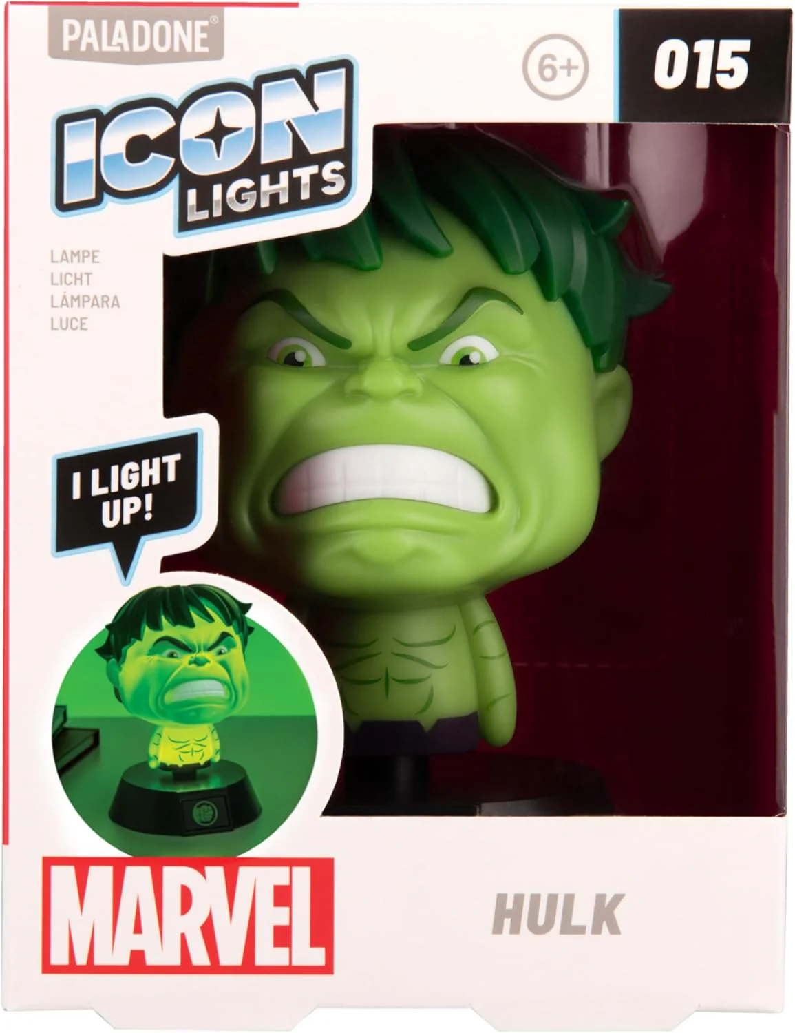 Paladone Marvel Hulk Icon Light, 11cm Desk or Bedside Lamp, AAA Battery Powered, Officially Licensed - Image 5