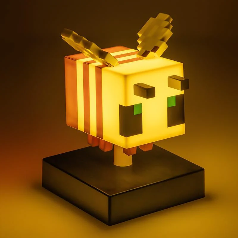 Paladone Minecraft Bee Icon Light – 11cm Light‑Up Figure for Bedroom or Gaming Space – Soft Glow Battery Lamp - Image 4