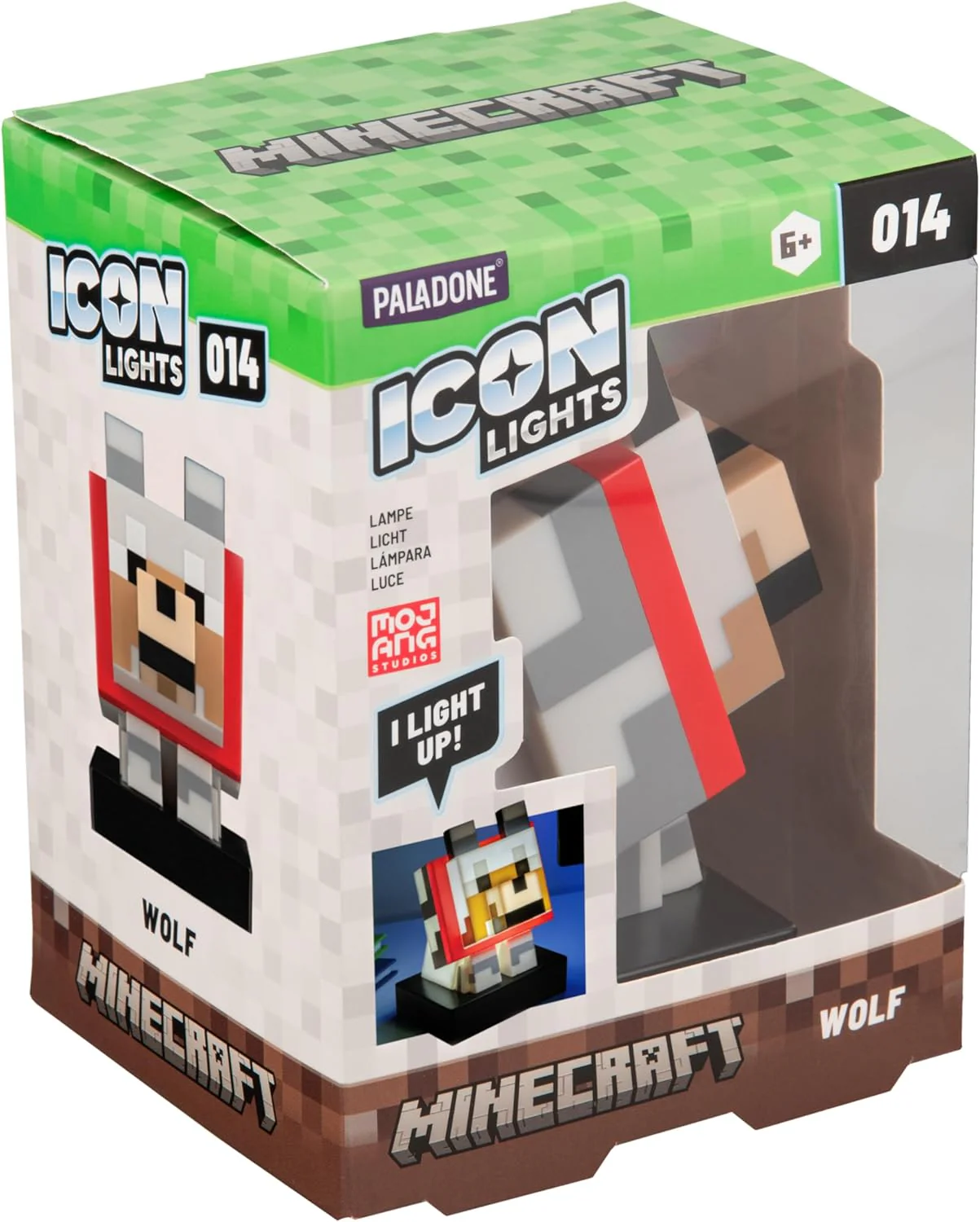 Paladone Minecraft Wolf Icon Light – 11cm Light‑Up Figure for Bedroom, Desk or Gaming Setup – Battery Powered - Image 6