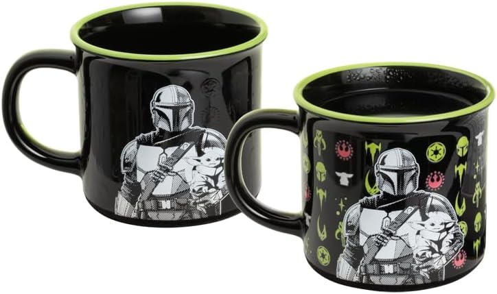 Paladone Star Wars The Mandalorian and Grogu Heat Change Mug, 350ml Ceramic, Heat‑Reactive Symbols, Officially Licensed - Image 2