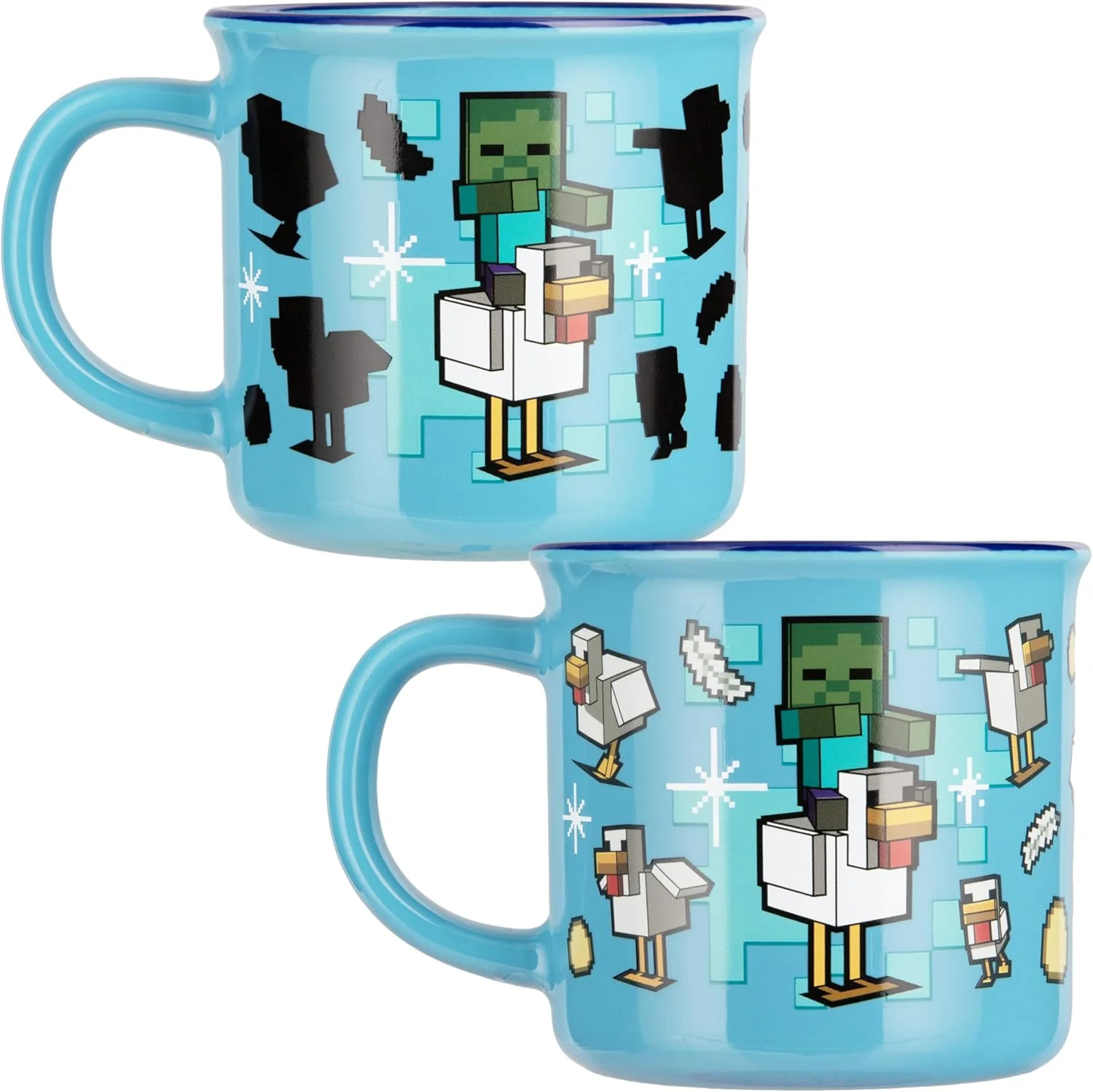 Paladone Minecraft Chicken Jockey Heat Change Mug, 350ml Ceramic, Heat‑Reactive Design Reveals Iconic Scene, Officially Licensed - Image 2