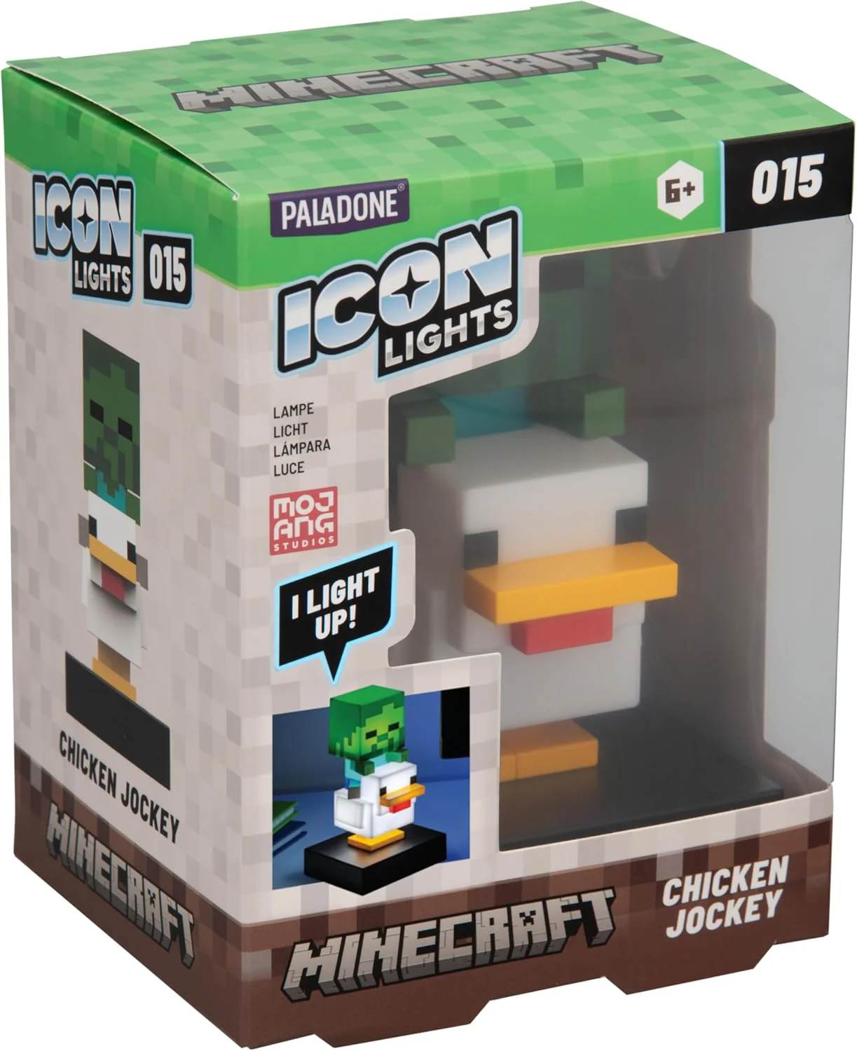 Paladone Minecraft Chicken Jockey Icon Light – 12cm Light‑Up Mini Figure – Fun Bedroom or Desk Lamp for Gamers - Image 7