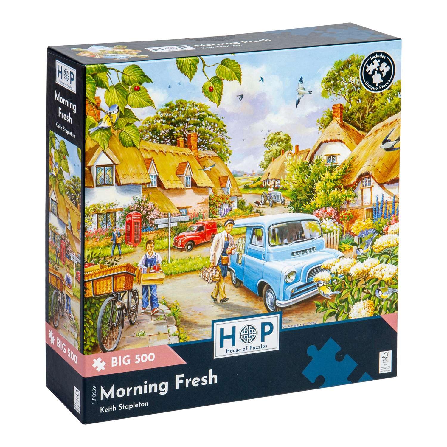 The House of Puzzles - Morning Fresh Jigsaw - Big 500 Piece Jigsaws For Adults, Extra Large Pieces, Artist Illustrated, Scenic Landscape, Deluxe Puzzle Gifts