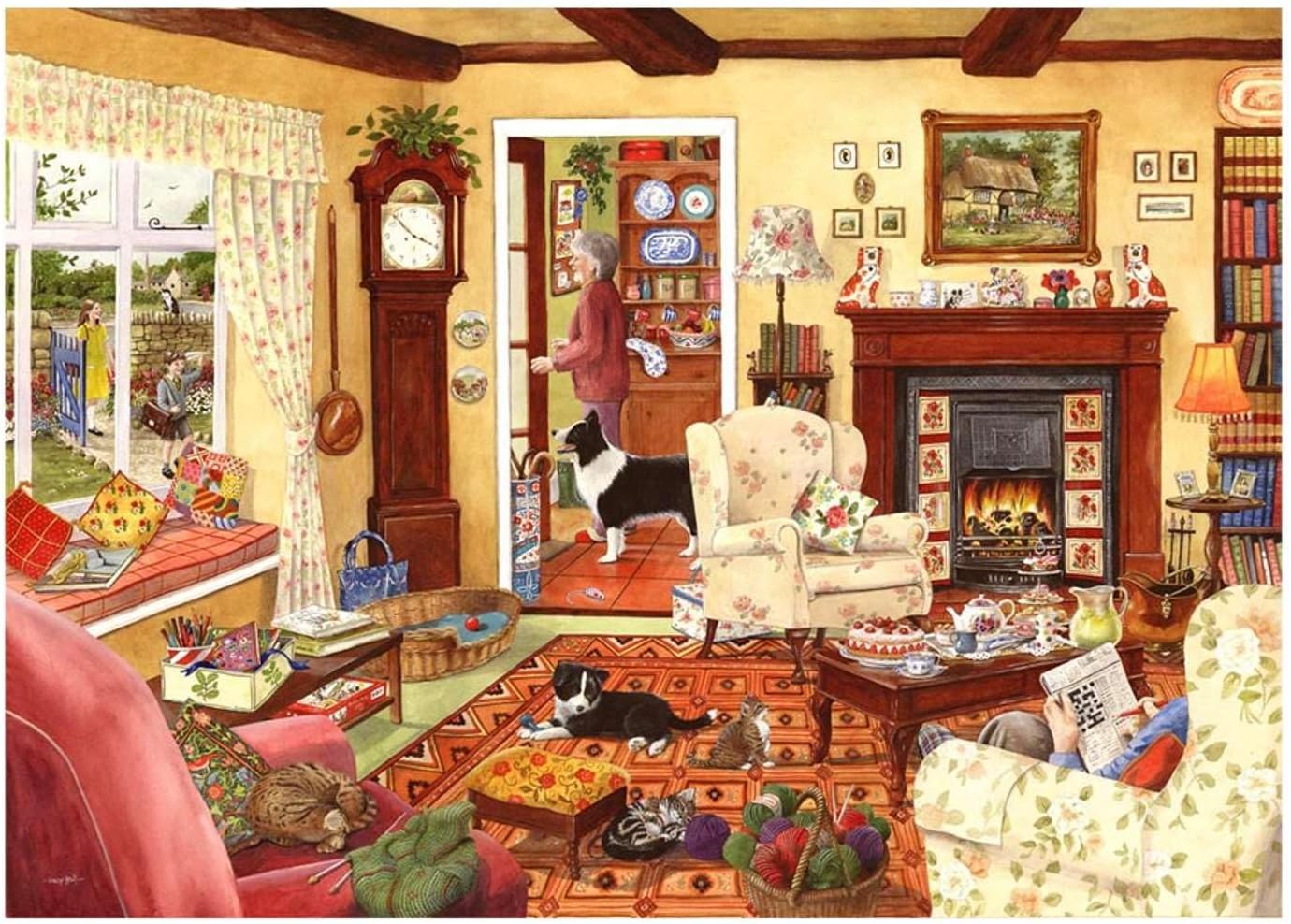 The House of Puzzles - In Time For Tea Jigsaw - Big 500 Piece Jigsaws For Adults, Extra Large Pieces, Artist Illustrated, Scenic Landscape, Deluxe Puzzle Gifts - Image 6