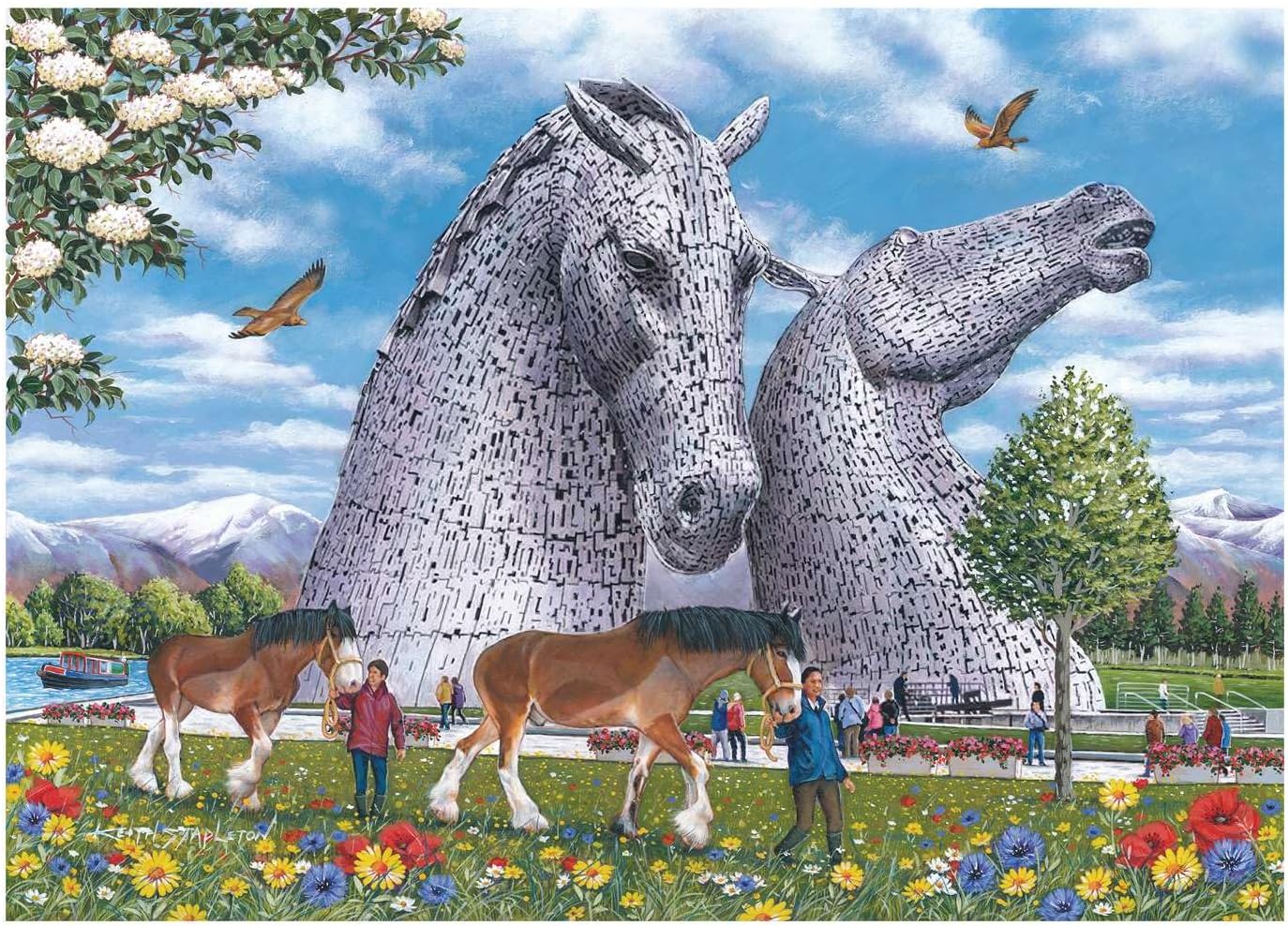 The House of Puzzles | The Kelpies 1000 Piece Jigsaw Puzzle | Animals & Wildlife Theme | Adult Jigsaw | Keith Stapleton | FSC Certified - Image 5
