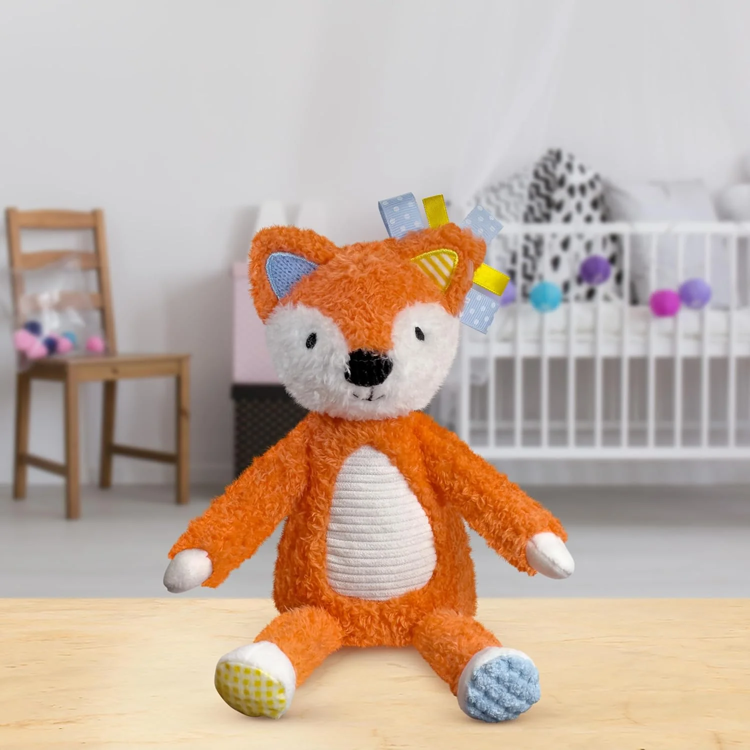 Sensory Snuggables Small Plush Fox for Babies - Image 2