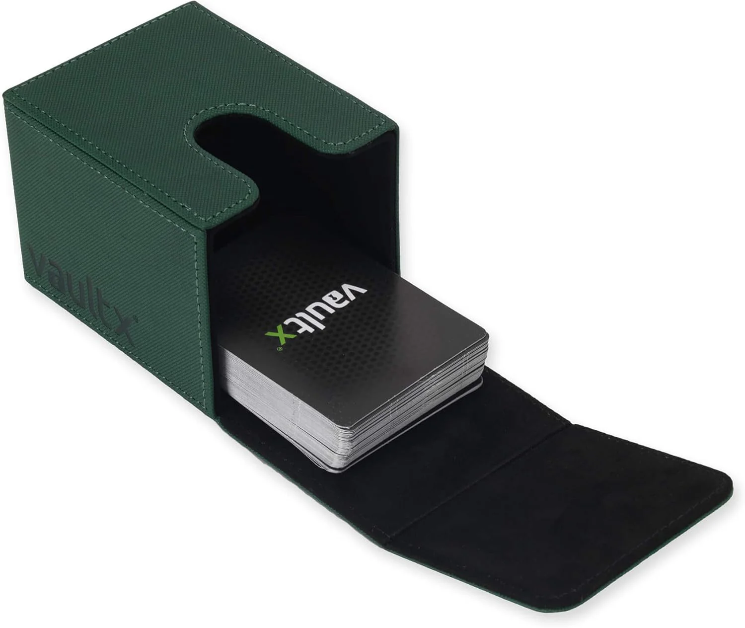 Vault X Trading Card Toploading Deck Box, 80+ sleeved cards, Premium Exo-Tec Material, Card Holder Storage Box, Magnetic Lid, for MTG Commander, TCG (Green - Image 2