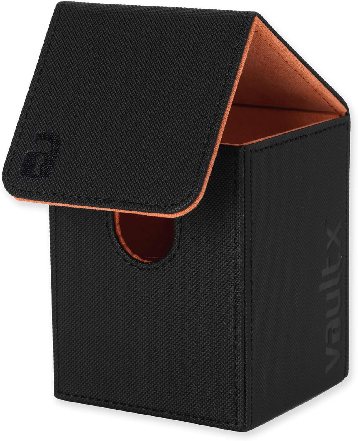 Vault X Trading Card Deck Box, 80+ sleeved cards, Premium Exo-Tec Material, Toploading Card Holder Storage Box, Magnetic Lid, for MTG Commander, TCG (Black/Orange - Image 5