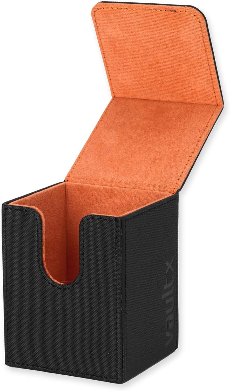 Vault X Trading Card Deck Box, 80+ sleeved cards, Premium Exo-Tec Material, Toploading Card Holder Storage Box, Magnetic Lid, for MTG Commander, TCG (Black/Orange - Image 6