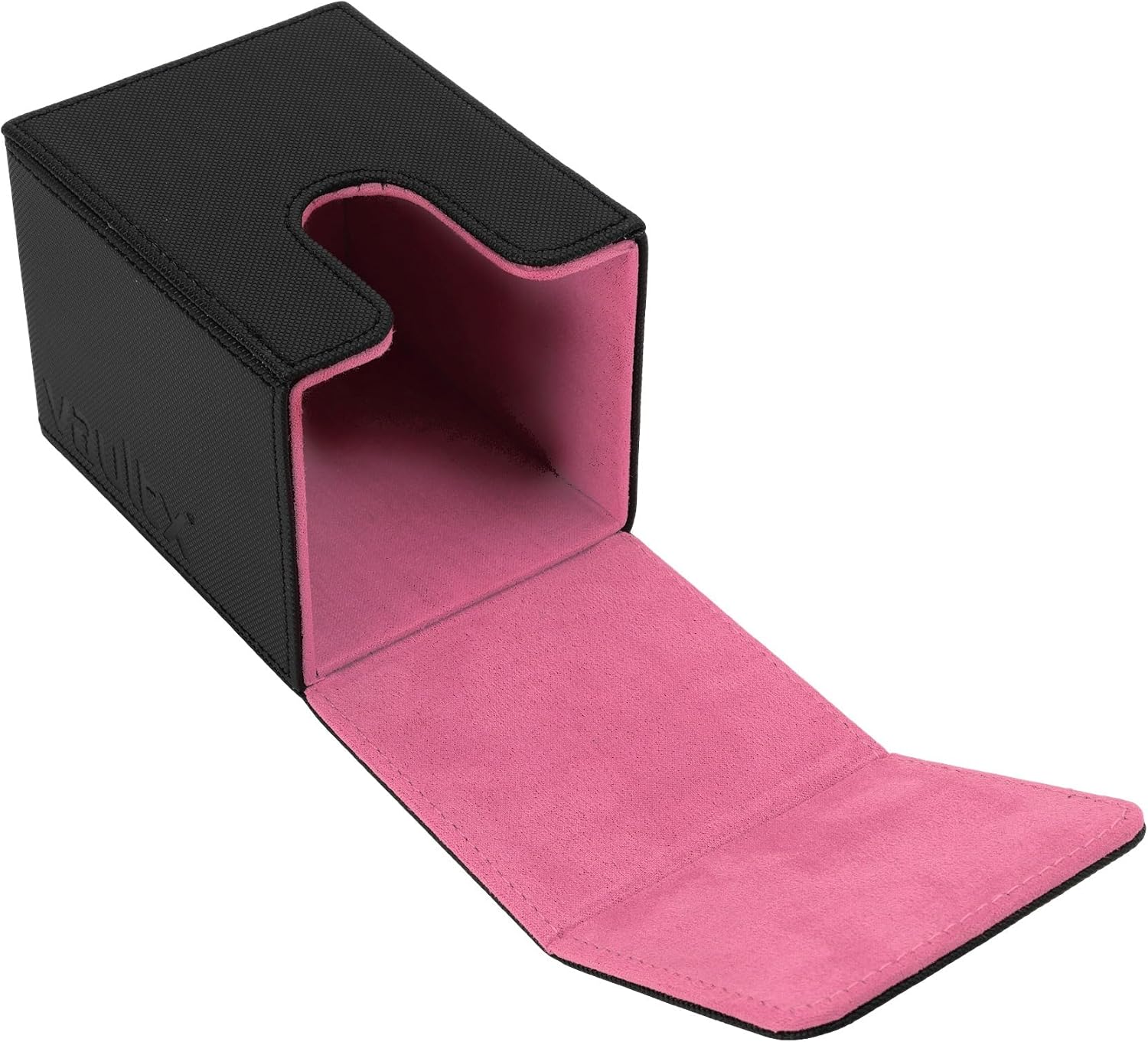Vault X Trading Card Deck Box, 80+ sleeved cards, Premium Exo-Tec Material, Toploading Card Holder Storage Box, Magnetic Lid, for MTG Commander, TCG (Black/Pink - Image 3