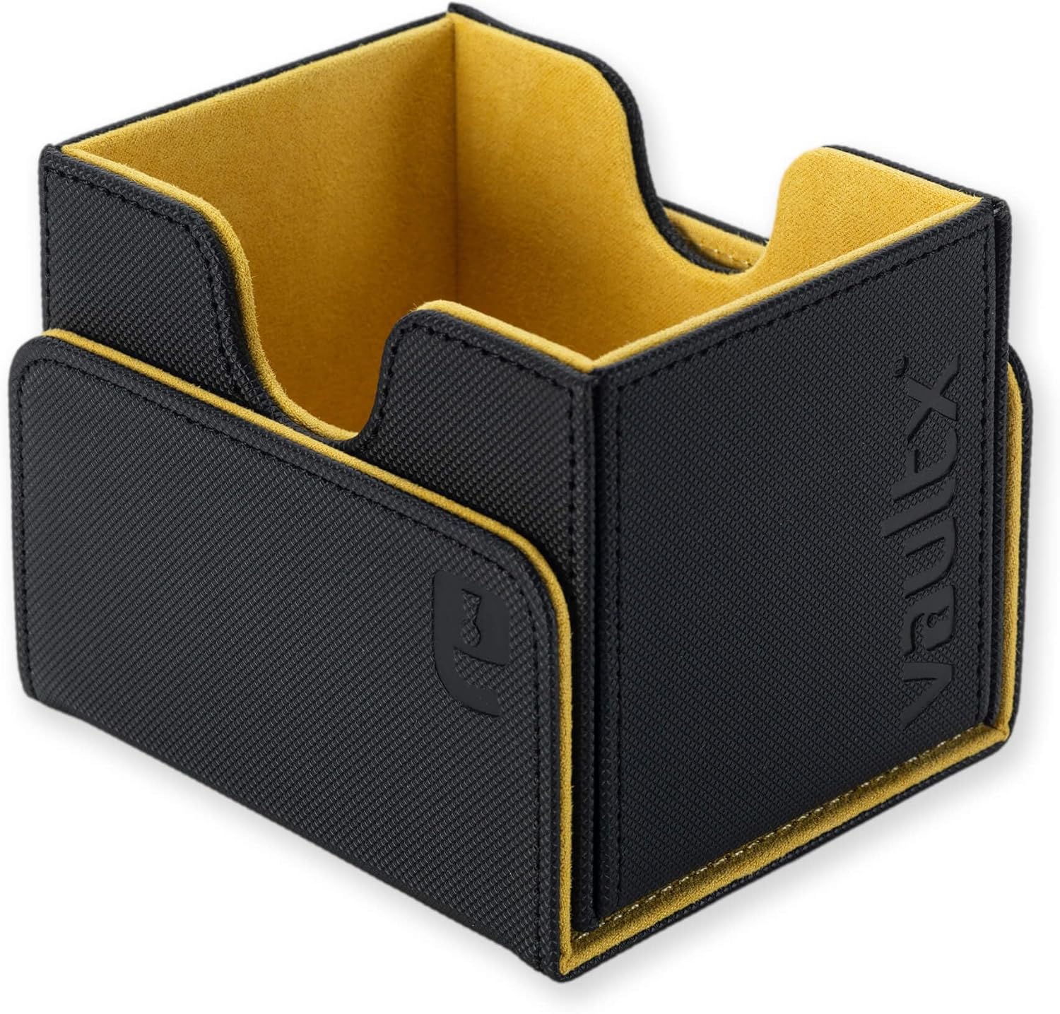 Vault X Trading Card Sideloading Deck Box, 100+ sleeved cards, Premium Exo-Tec Material, Card Holder Storage Box, Detachable Magnetic Lid, for MTG Commander Game, TCG (Black/Yellow - Image 3