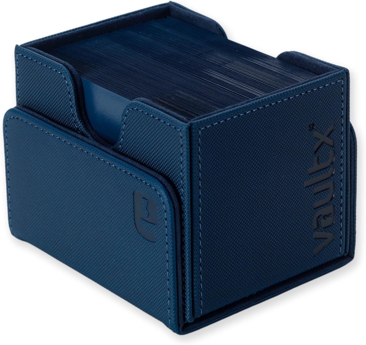 Vault X Trading Card Sideloading Deck Box, 100+ sleeved cards, Premium Exo-Tec Material, Card Holder Storage Box, Detachable Magnetic Lid, for MTG Commander Game, TCG (Blue - Image 2