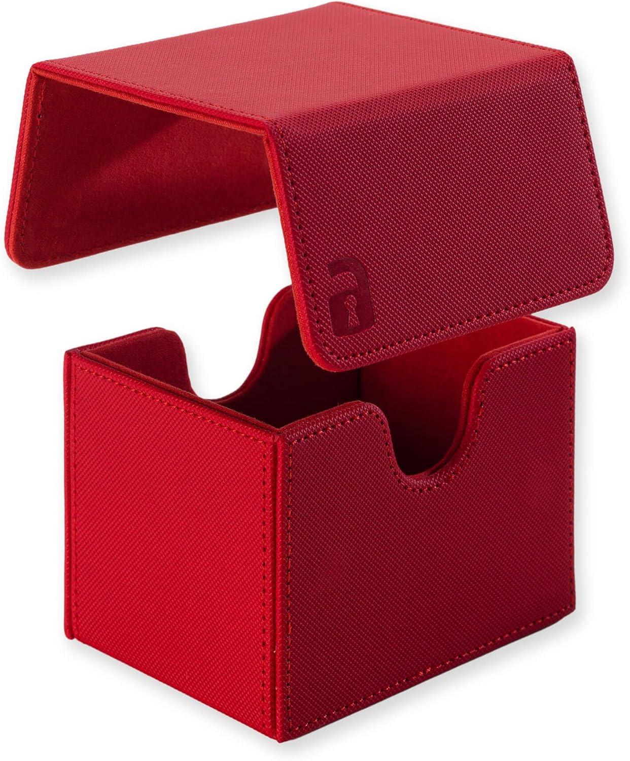Vault X Trading Card Sideloading Deck Box, 100+ sleeved cards, Premium Exo-Tec Material, Card Holder Storage Box, Detachable Magnetic Lid, for MTG Commander Game, TCG (Red - Image 2