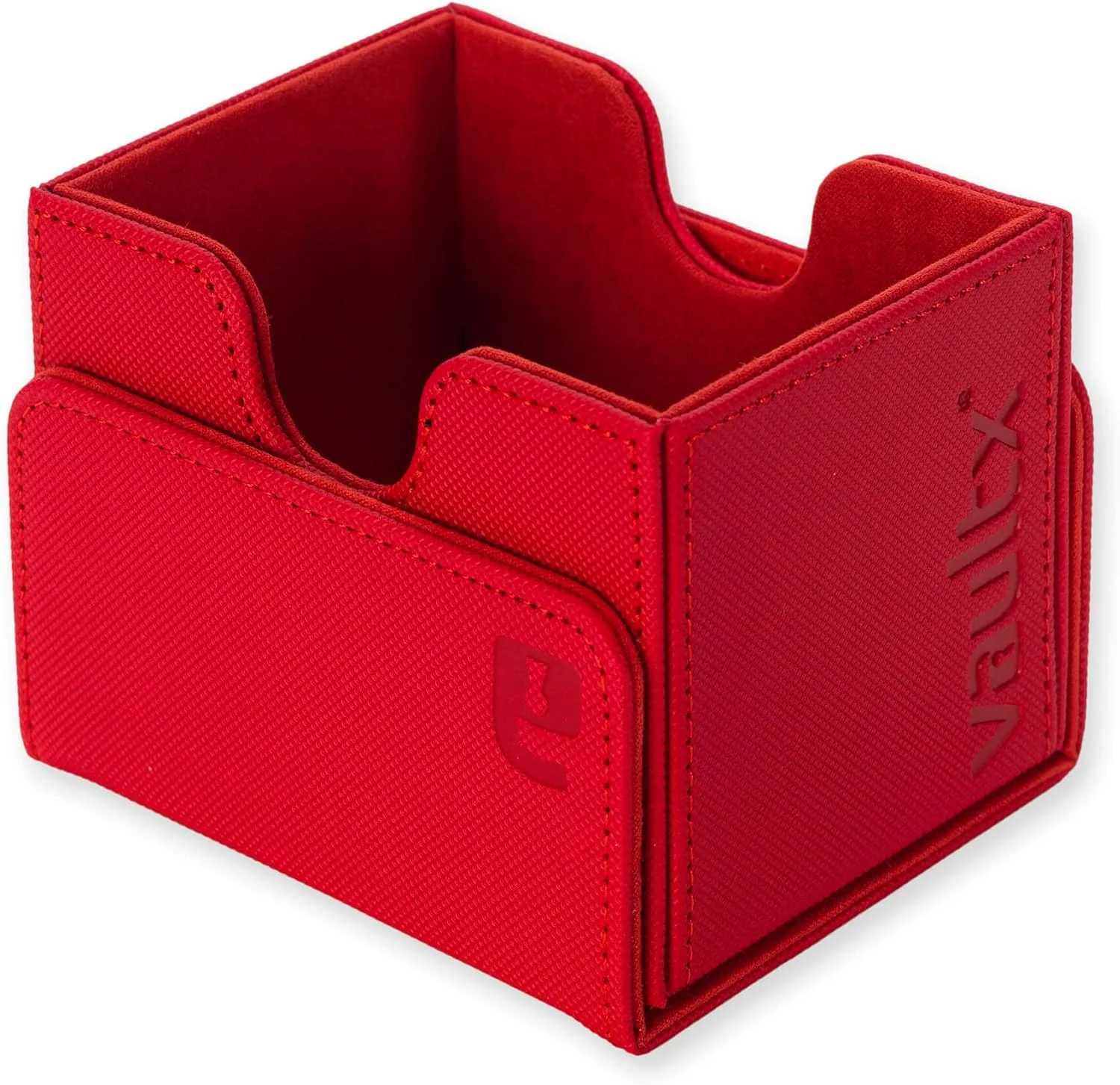 Vault X Trading Card Sideloading Deck Box, 100+ sleeved cards, Premium Exo-Tec Material, Card Holder Storage Box, Detachable Magnetic Lid, for MTG Commander Game, TCG (Red - Image 4