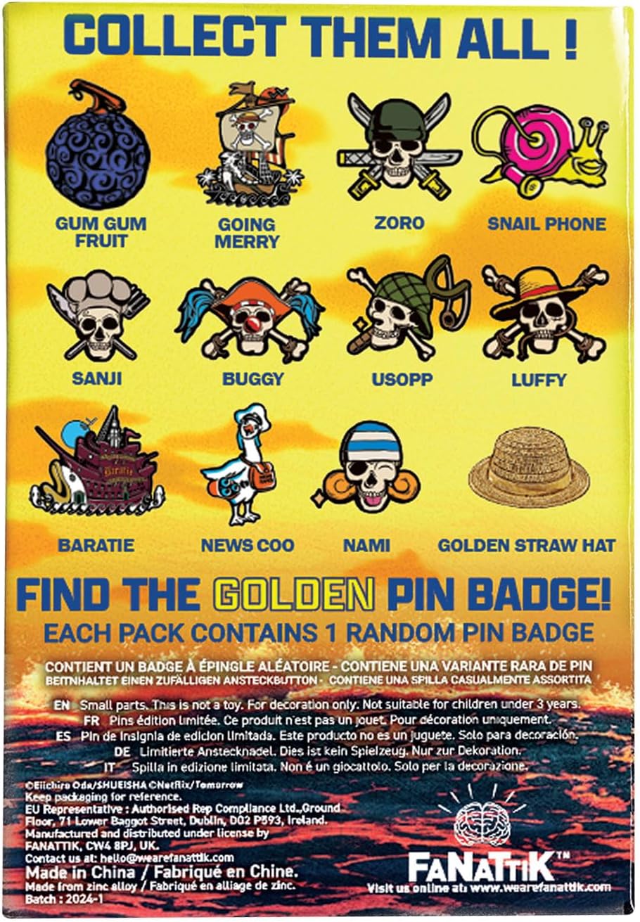 One Piece Mystery Pin Badge CDU Containing 12 Blind Boxes, Widest 43mm, tallest 56mm, Metall - Image 2