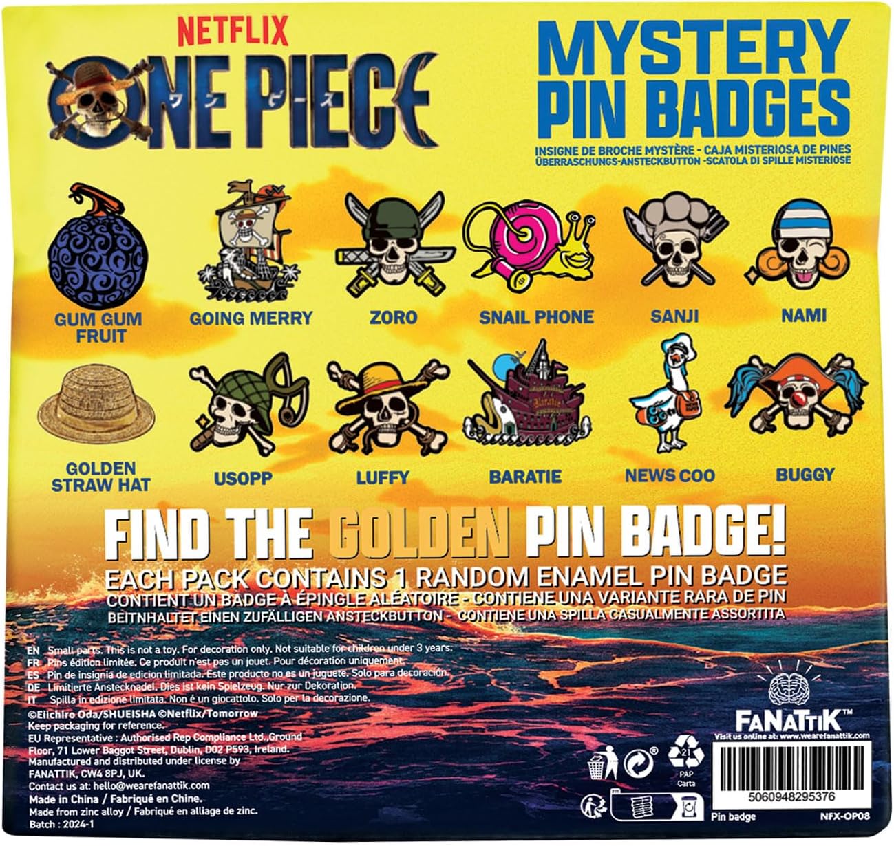 One Piece Mystery Pin Badge CDU Containing 12 Blind Boxes, Widest 43mm, tallest 56mm, Metall - Image 4