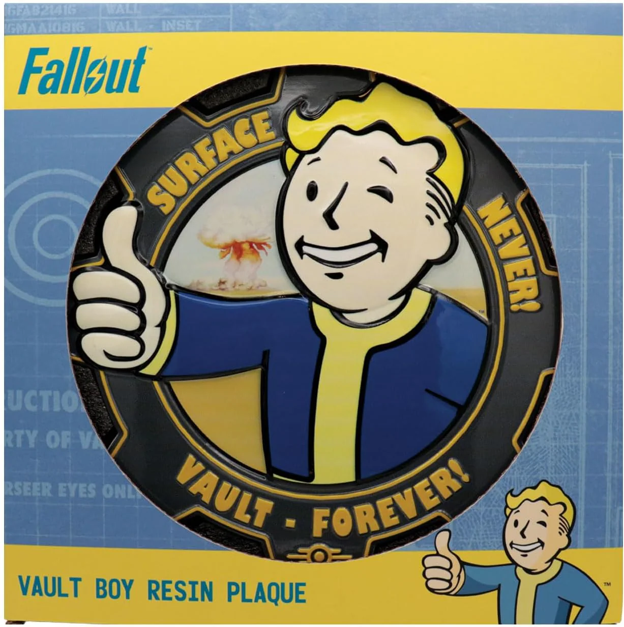 Fallout Vault Boy Kunstharz-Plakette, 200 x 198 mm, Sammlerstück mit Ständer und Wandhaken - Image 4