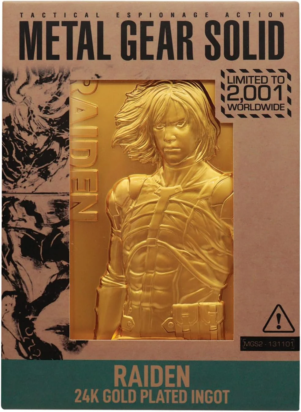 FaNaTtik Metal Gear Solid 2 – 24k Gold Plated Raiden Collectible Ingot - Officially Licensed & Limited Edition Gaming Memorabilia - (2,001 Worldwide) with Individual Numbering - Image 4