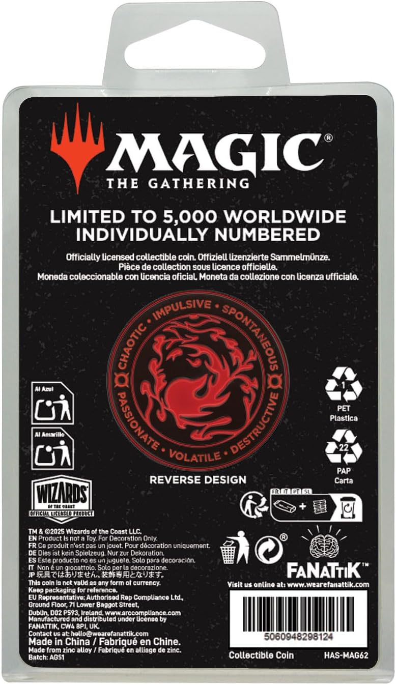 FaNaTtik Pièce de collection Magic : The Gathering Chandra – Licence officielle et édition limitée (5000), jeton de collection en métal Torche de Défiance - Image 7