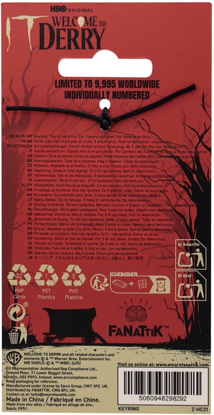 FaNaTtik IT: Welcome to Derry The Losers Club Schlüsselanhänger – Offiziell lizenzierte limitierte Auflage Sammlerstück Metall Schlüsselanhänger – Horror-Merchandise-Artikel - Image 5
