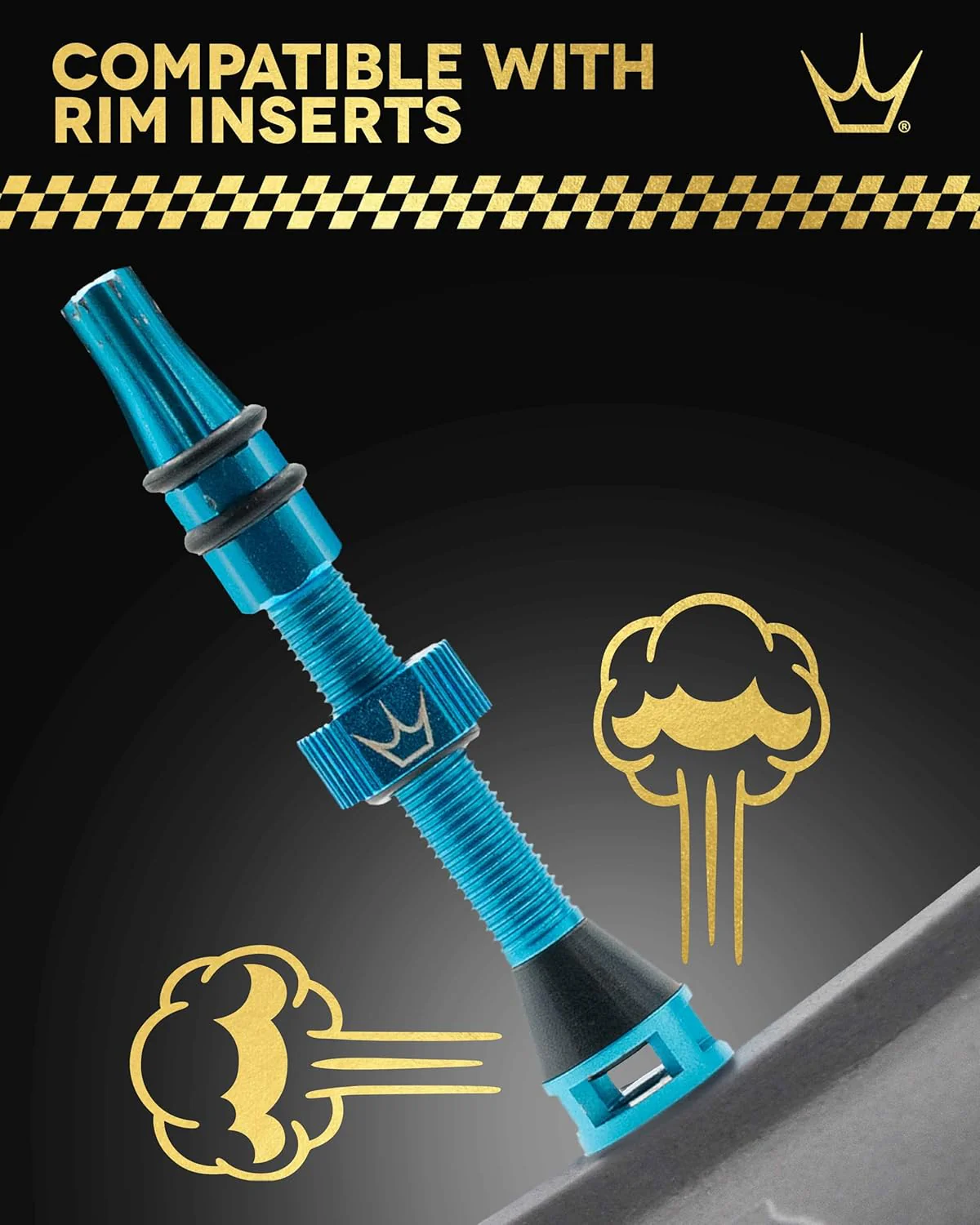 Peaty's Holeshot Fast Flow Tubeless Valves - High Airflow Anti Sealant Clog Design, Fast Tyre Setup, Fully Serviceable 7075 Aluminium, Bike Tyre Valves Compatible with MTB Rim Inserts - Image 4