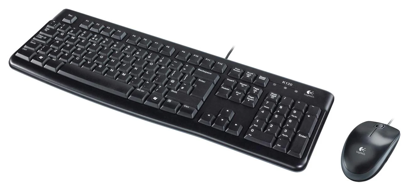 Logitech MK120 Wired Keyboard and Mouse Combo for Windows, QWERTY US International Layout - Black - Image 2
