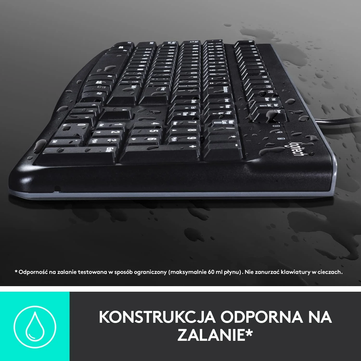 Logitech MK120 Wired Keyboard and Mouse Combo for Windows, QWERTY US International Layout - Black - Image 4