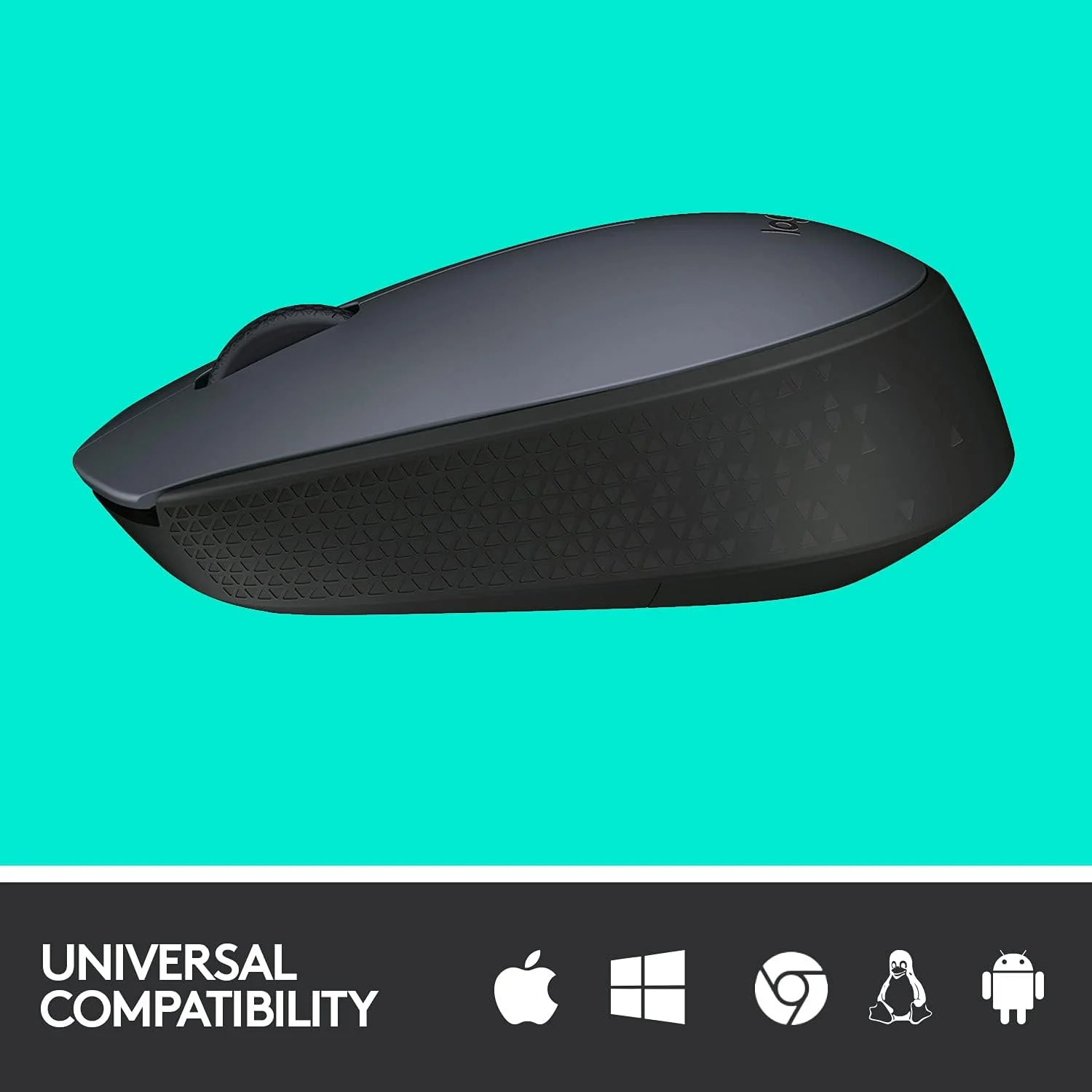 Logitech M170 Wireless Mouse, 2.4 GHz with USB Nano Receiver, Optical Tracking, 12-Months Battery Life, Ambidextrous, PC / Mac / Laptop - Black/Grey - Image 4