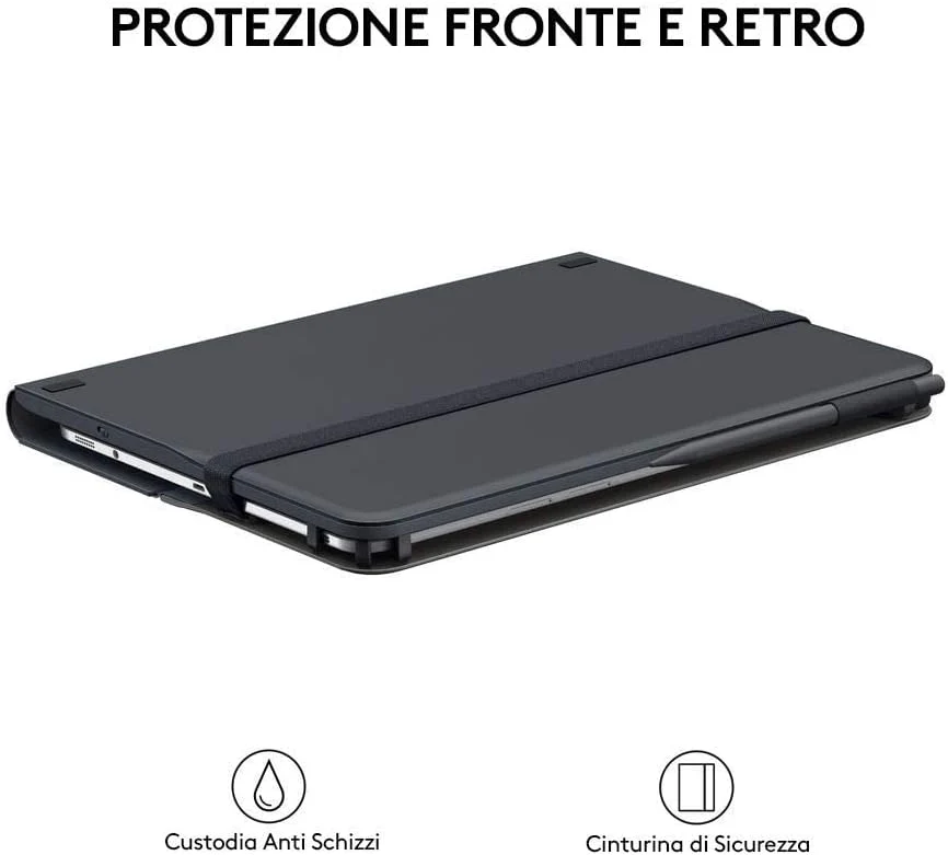 Logitech Universal Folio cover iPad o Tablet Con Tastiera Bluetooth Wireless, Apple, ‎Android, Windows da 9-10 pollici, Facile Configurazione, Durata Batteria 2 anni,Layout ‎Italiano QWERTY - Nero - Image 6