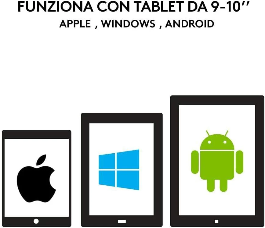 Logitech Universal Folio cover iPad o Tablet Con Tastiera Bluetooth Wireless, Apple, ‎Android, Windows da 9-10 pollici, Facile Configurazione, Durata Batteria 2 anni,Layout ‎Italiano QWERTY - Nero - Image 7