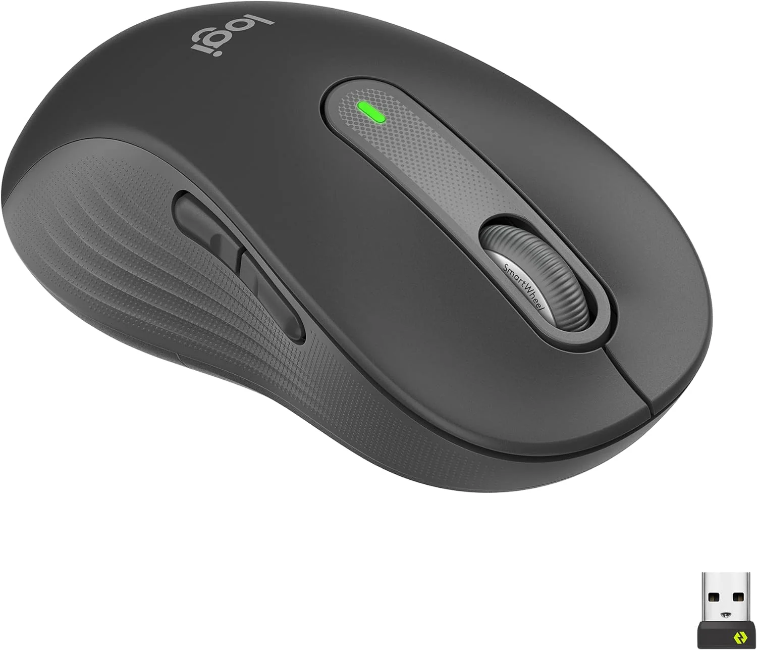 Logitech Signature M650 L Left Wireless Mouse - For Large Sized Left Hands, 2-Year Battery, Silent Clicks, Customisable Side Buttons, Bluetooth, for PC/Mac/Multi-Device/Chromebook - Grey - Image 2
