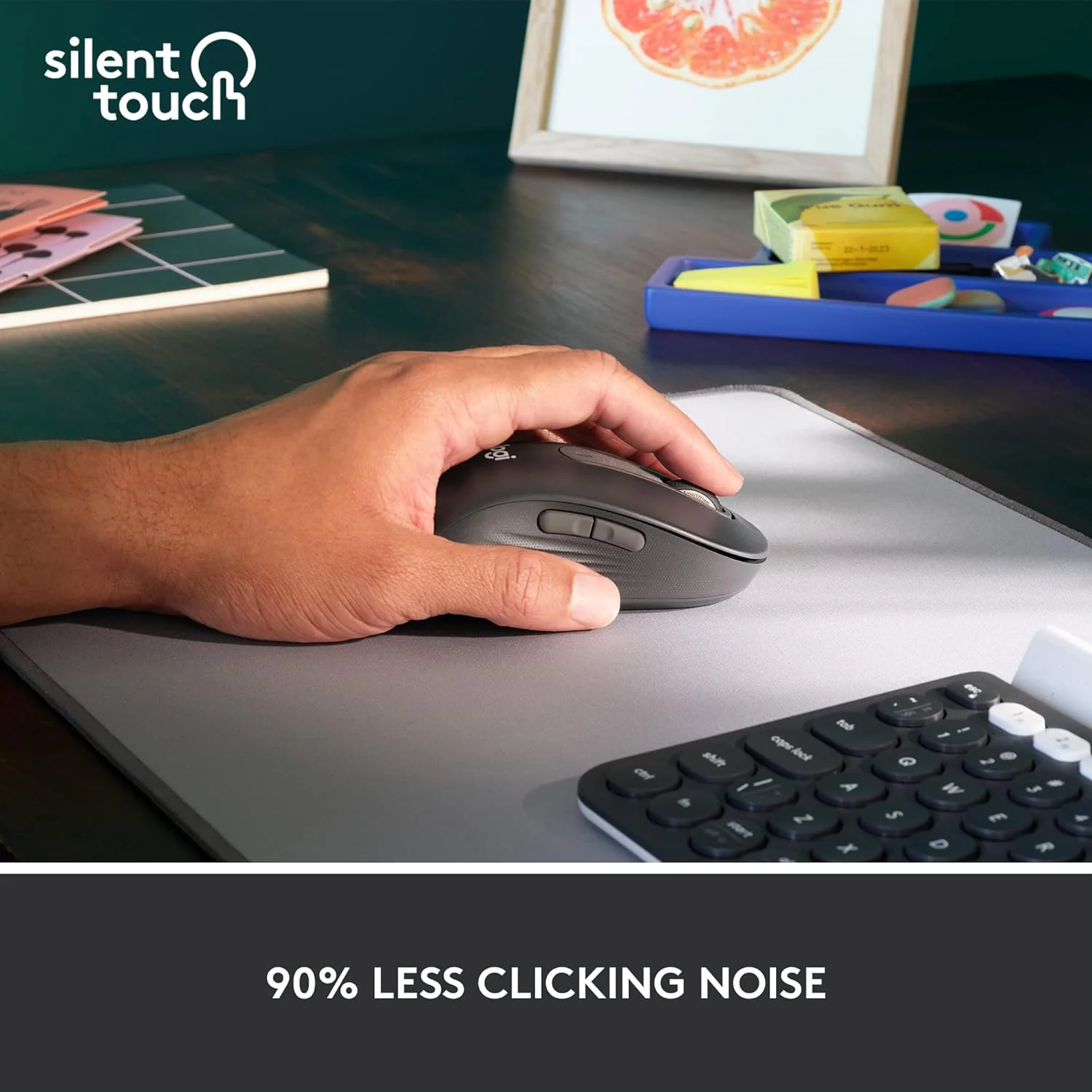 Logitech Signature M650 L Left Wireless Mouse - For Large Sized Left Hands, 2-Year Battery, Silent Clicks, Customisable Side Buttons, Bluetooth, for PC/Mac/Multi-Device/Chromebook - Grey - Image 3