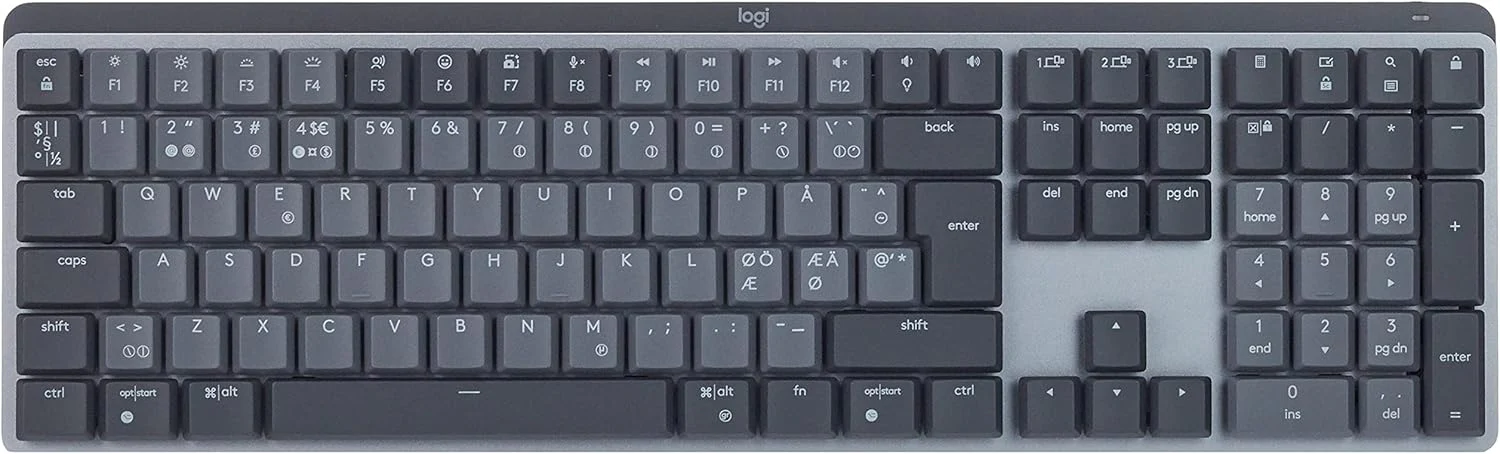 Logitech MX Mechanical Wireless Illuminated Performance Keyboard, Clicky Switches, Backlit Keys, QWERTY Pan Nordic Layout - Grey - Image 3