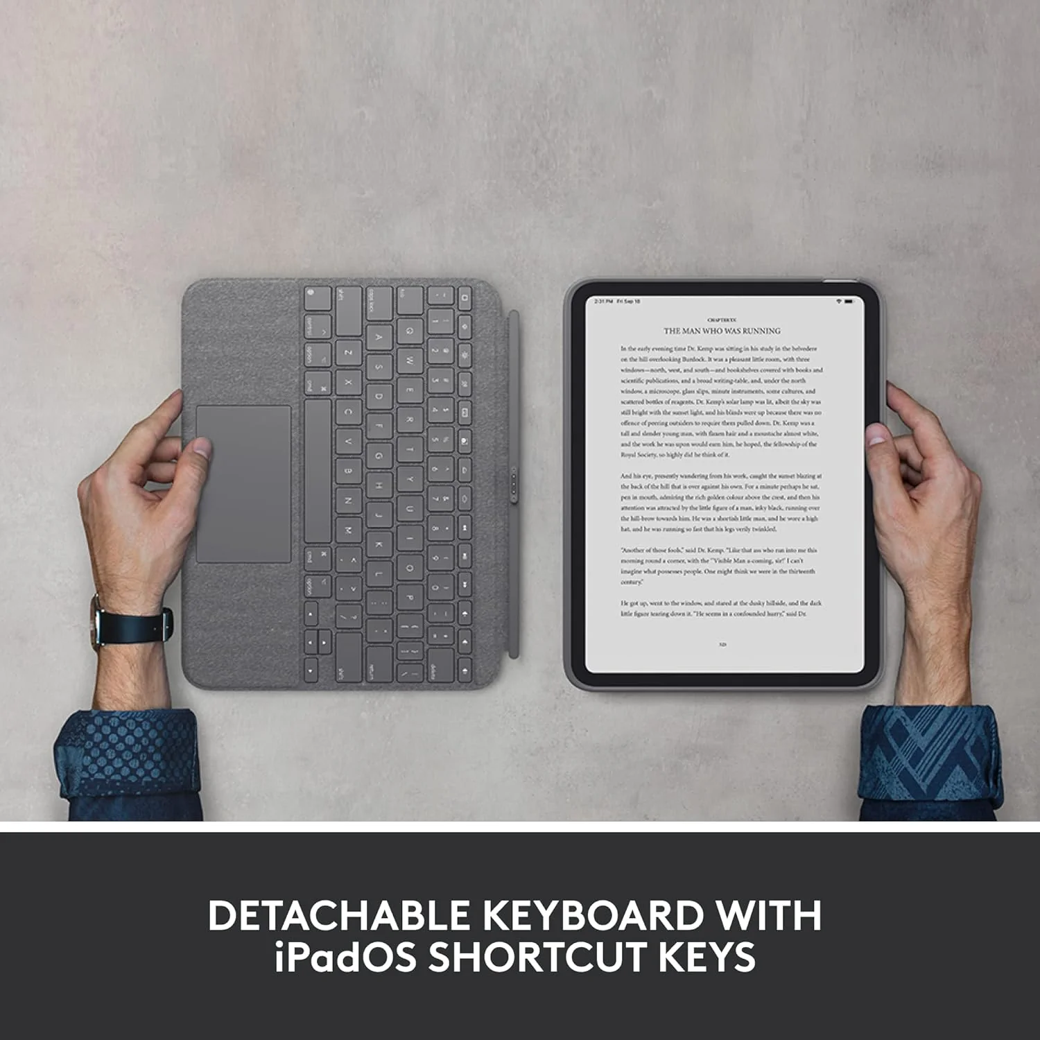 Logitech Combo Touch Keyboard Case for iPad (10th gen) with detachable keyboard and Logitech Crayon (USB-C) digital pencil for all iPads (2018 releases and later) - QWERTY UK - Image 3