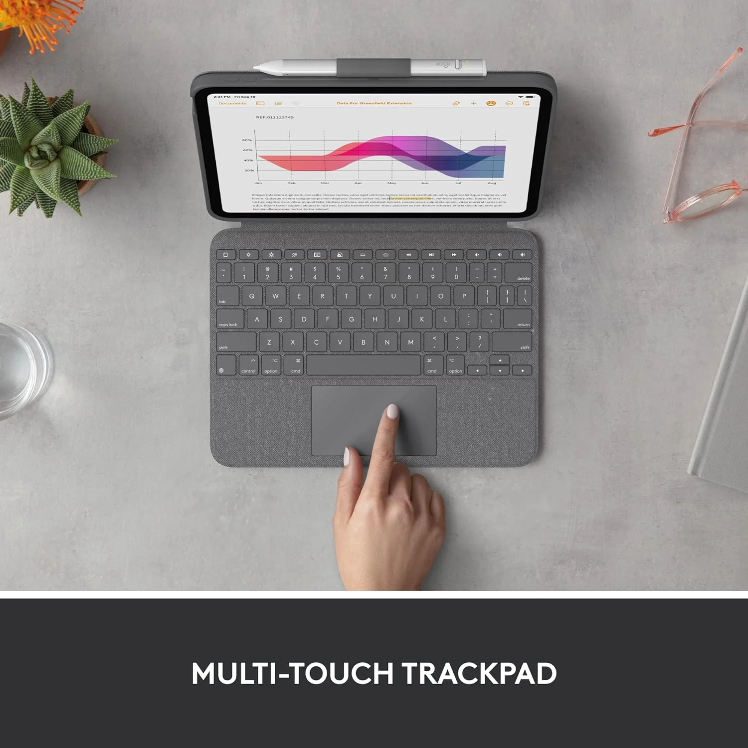 Logitech Combo Touch Keyboard Case for iPad (10th gen) with detachable keyboard and Logitech Crayon (USB-C) digital pencil for all iPads (2018 releases and later) - QWERTY UK - Image 7