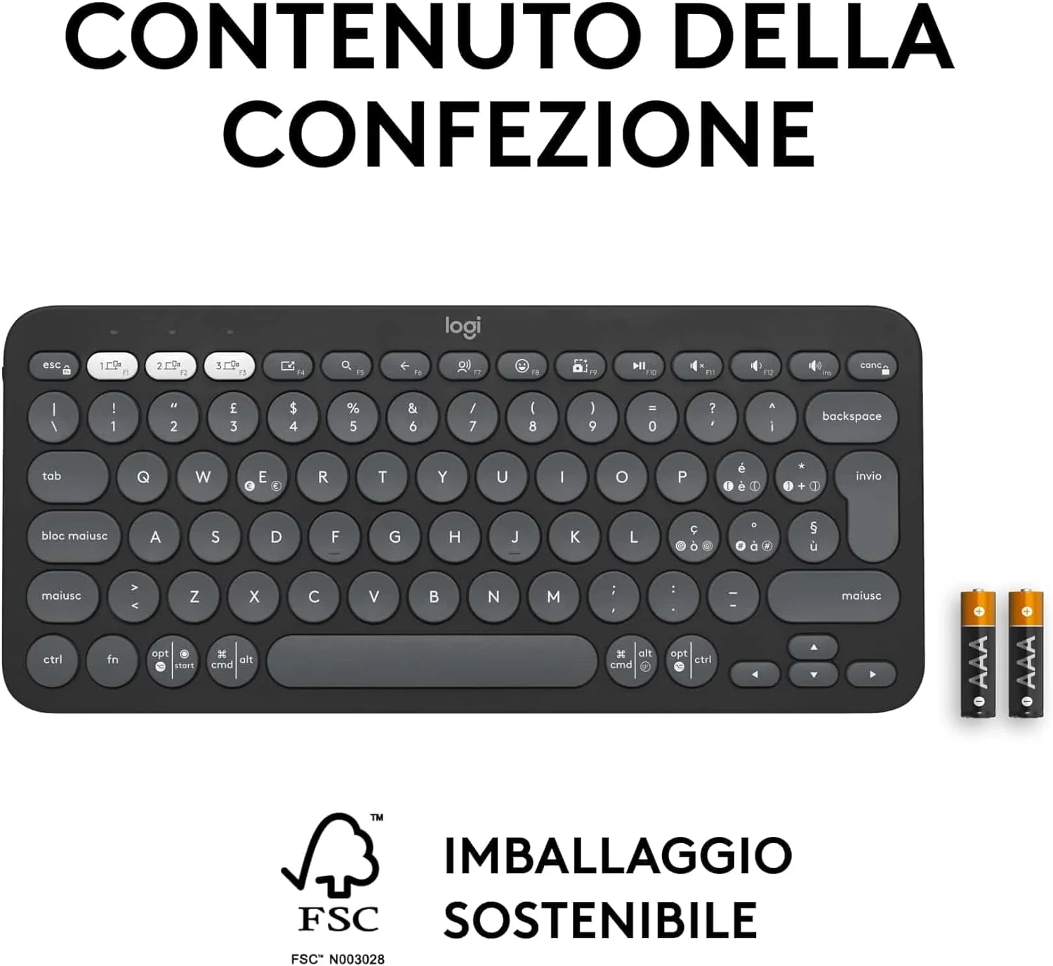 Logitech Pebble Keys 2 K380s, tastiera Bluetooth multidispositivo con tasti di scelta rapida personalizzabili, sottile e portatile, Easy-Switch per Windows, macOS, iPadOS, Android, ChromeOS - Image 4